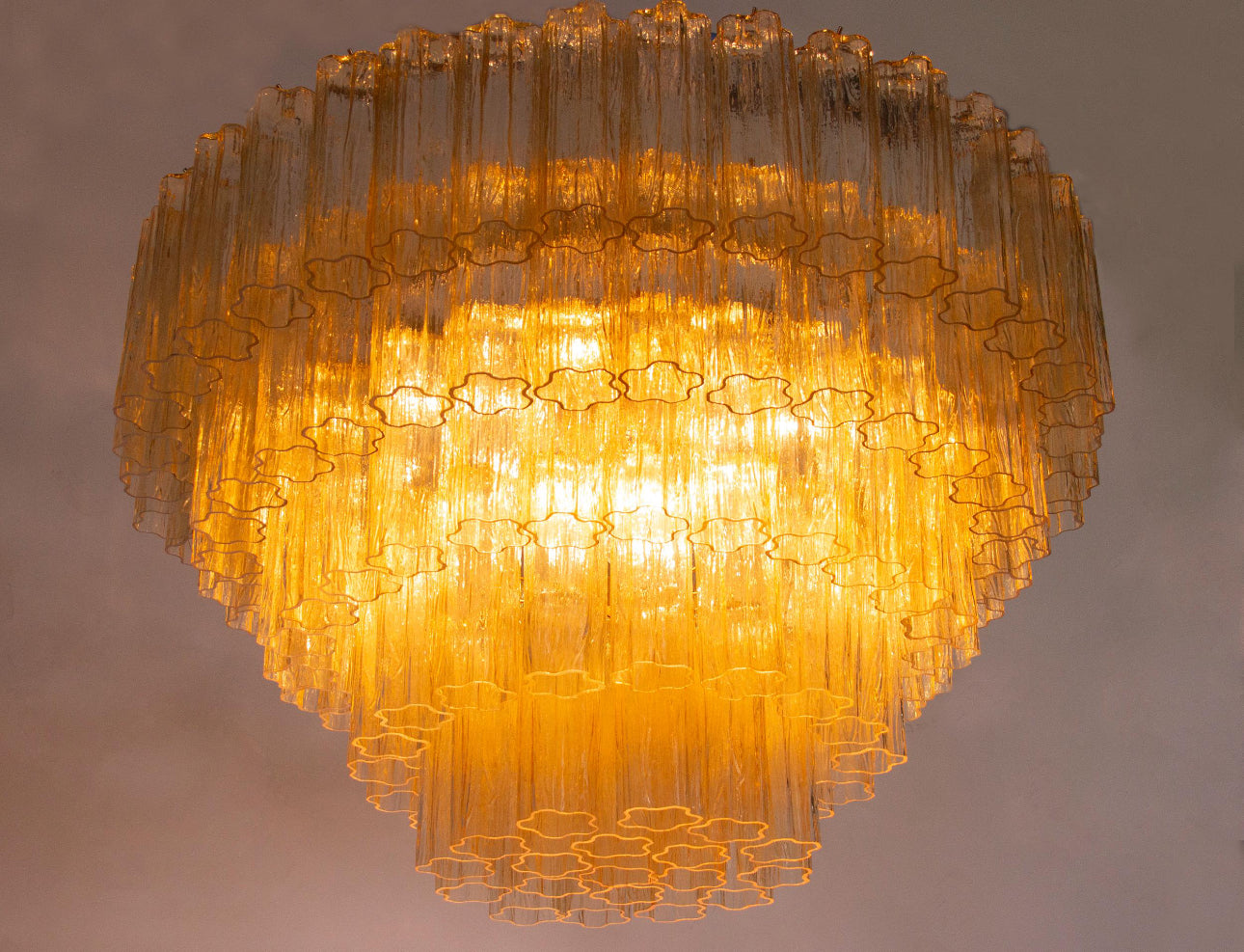 Large Ceiling Lamp with Murano Glass Tronchi