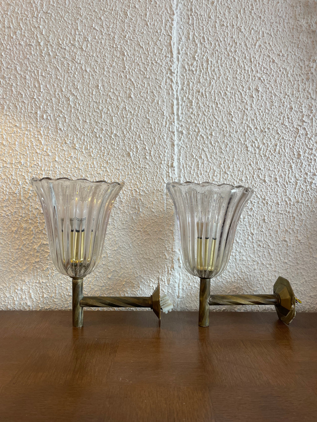 Barovier & Toso Murano Sconces dating 1930s Italy
