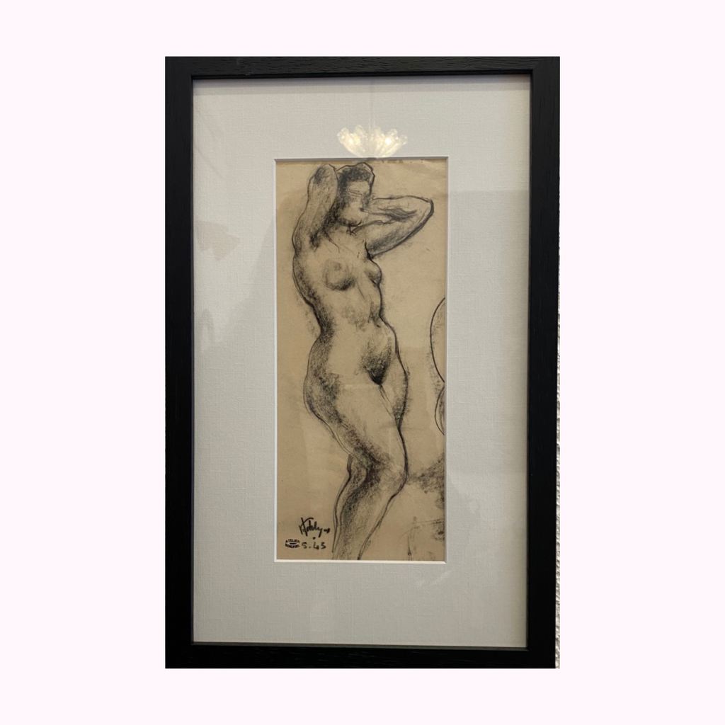 1943 Paris Femme Nue Charcoal