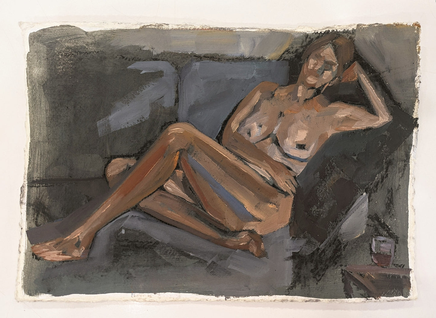 ‘Reclining Nude with Shiraz’ by Melissa Clements