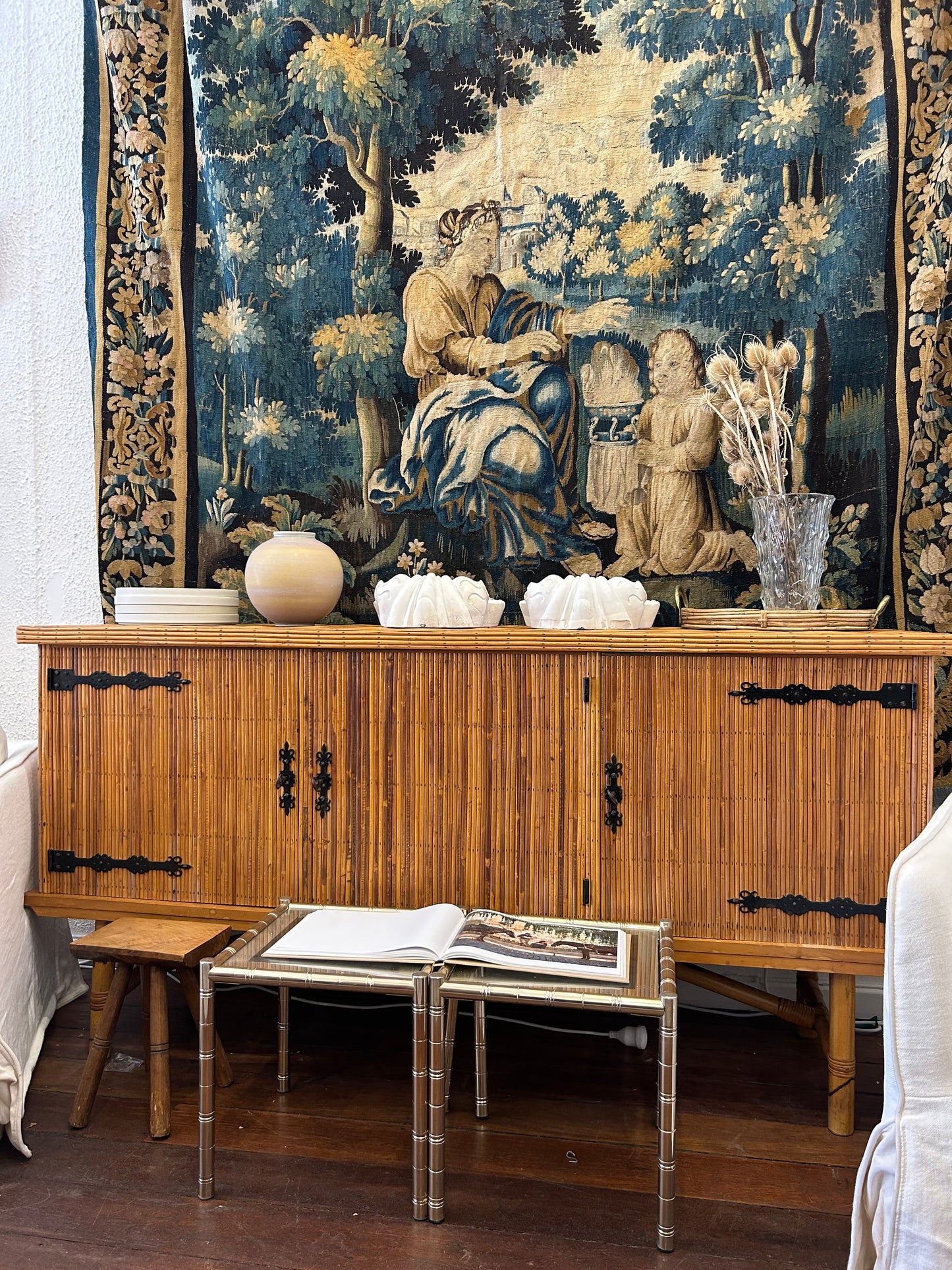 1950’s French Audoux Minet Bamboo Sideboard