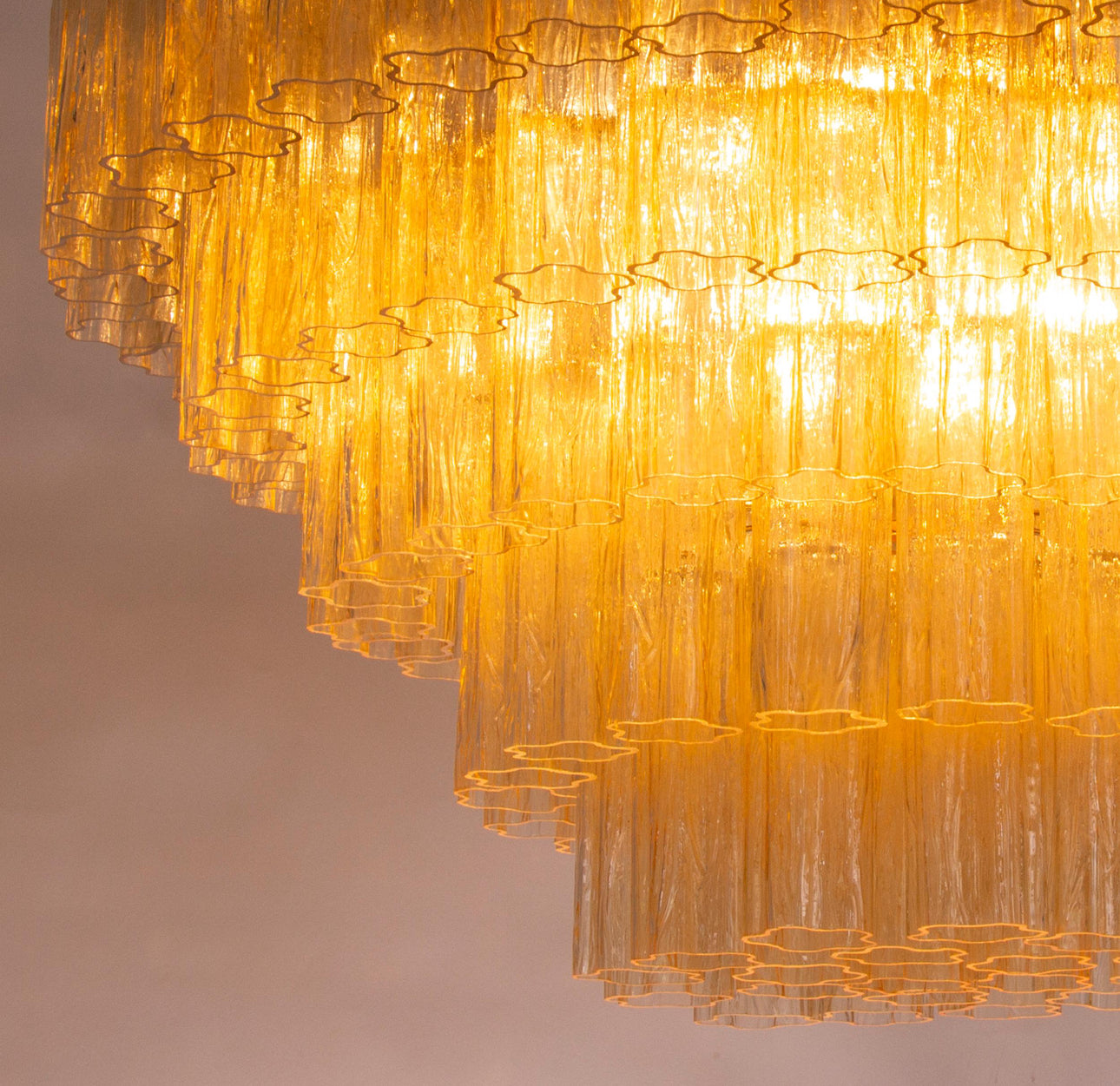 Large Ceiling Lamp with Murano Glass Tronchi