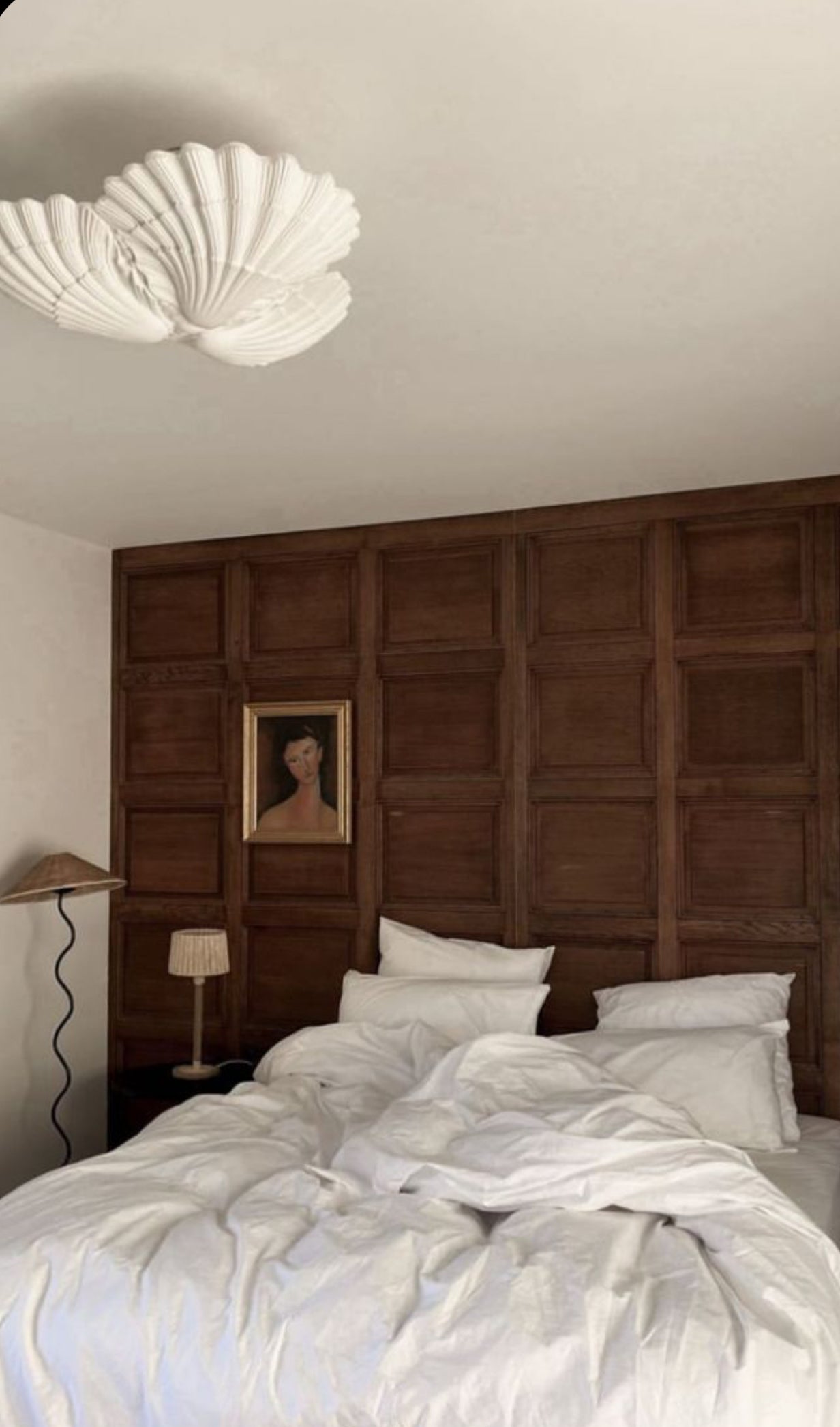 French Plaster Shell Chandelier