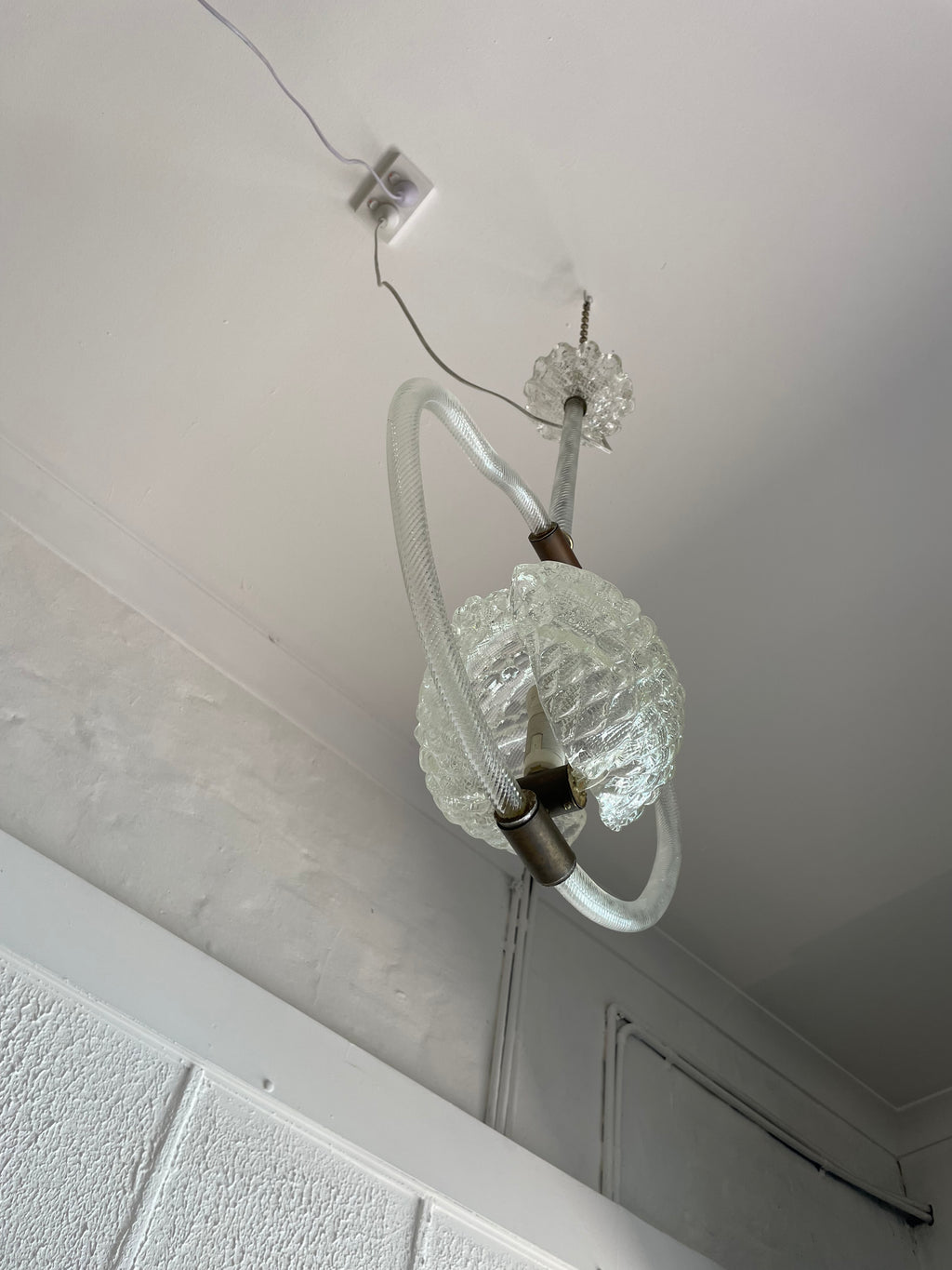 1940s Barovier & Toso Murano Shell Pendant
