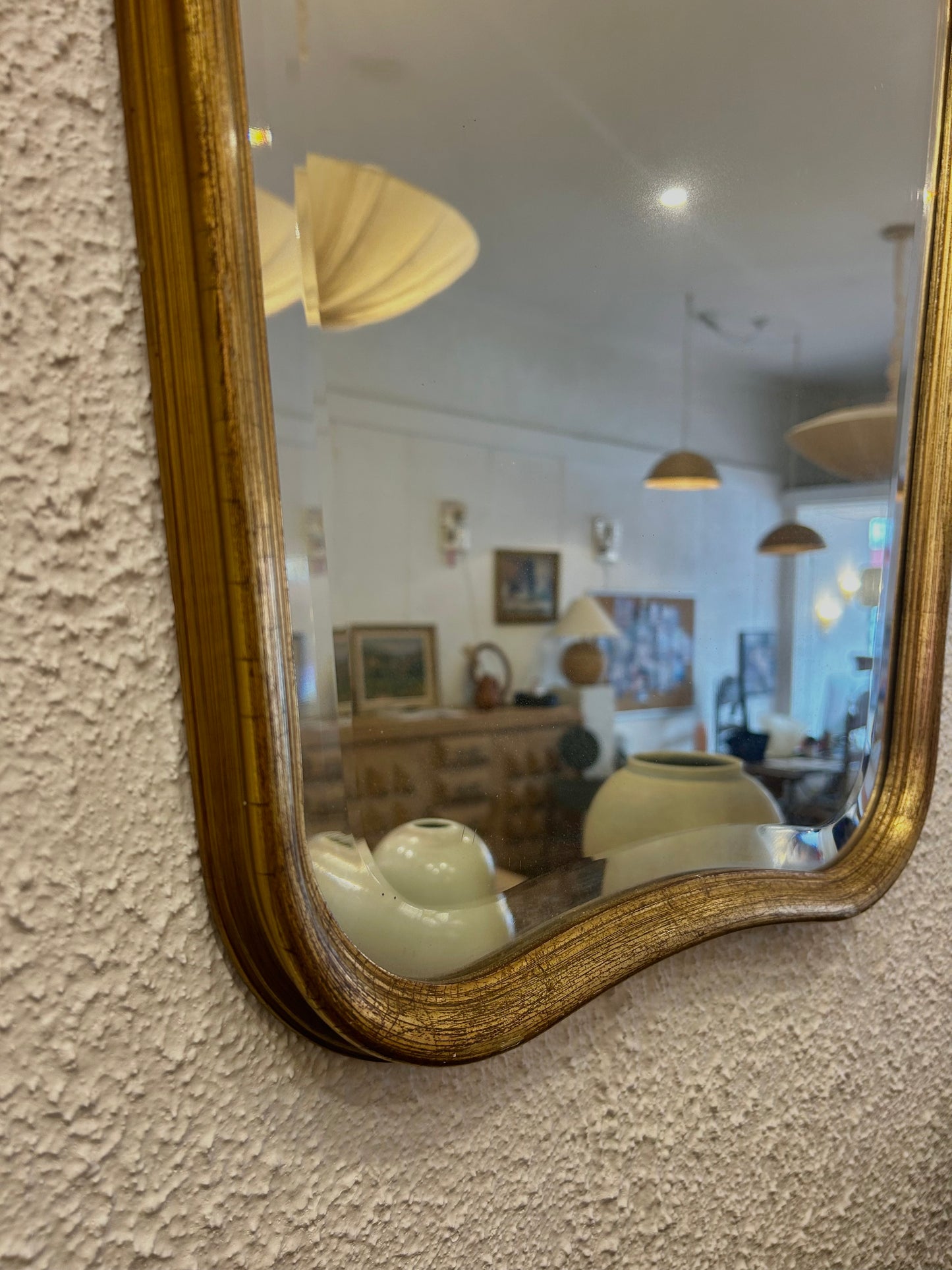 1940s Italy, Milan, Timber and Gold Leaf Mirror