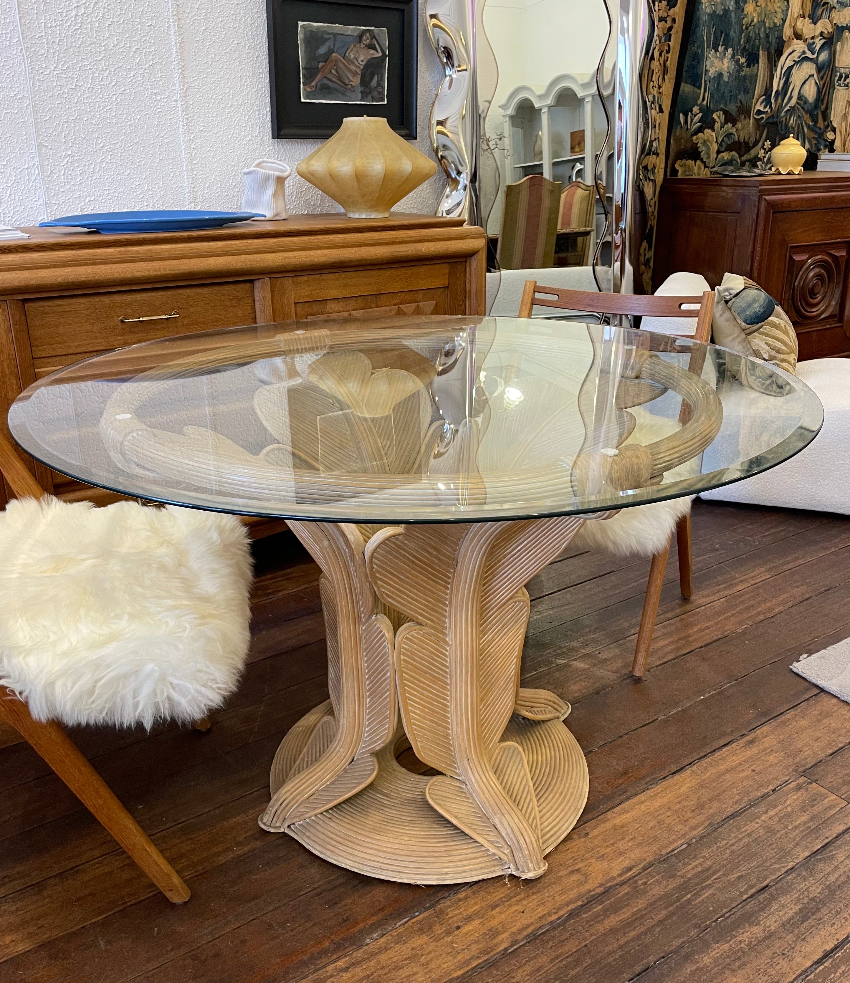 1960s Italian Bamboo Base Dining Table