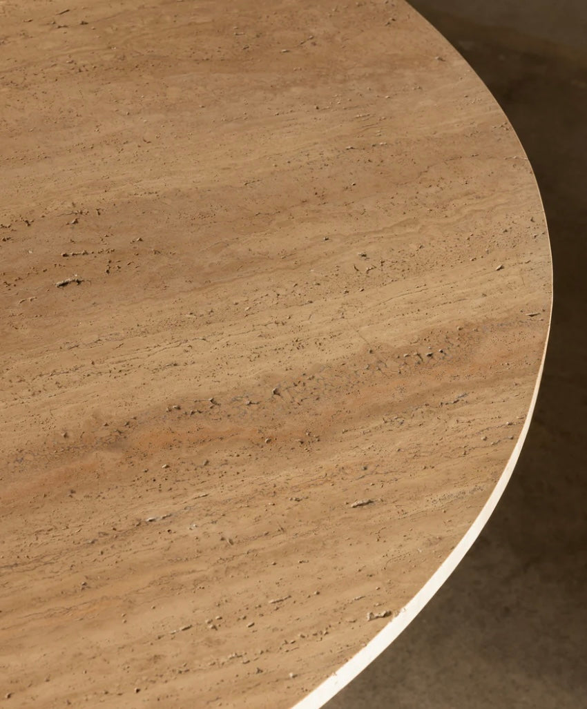 Rachel Donath Vivi dining table in natural travertine