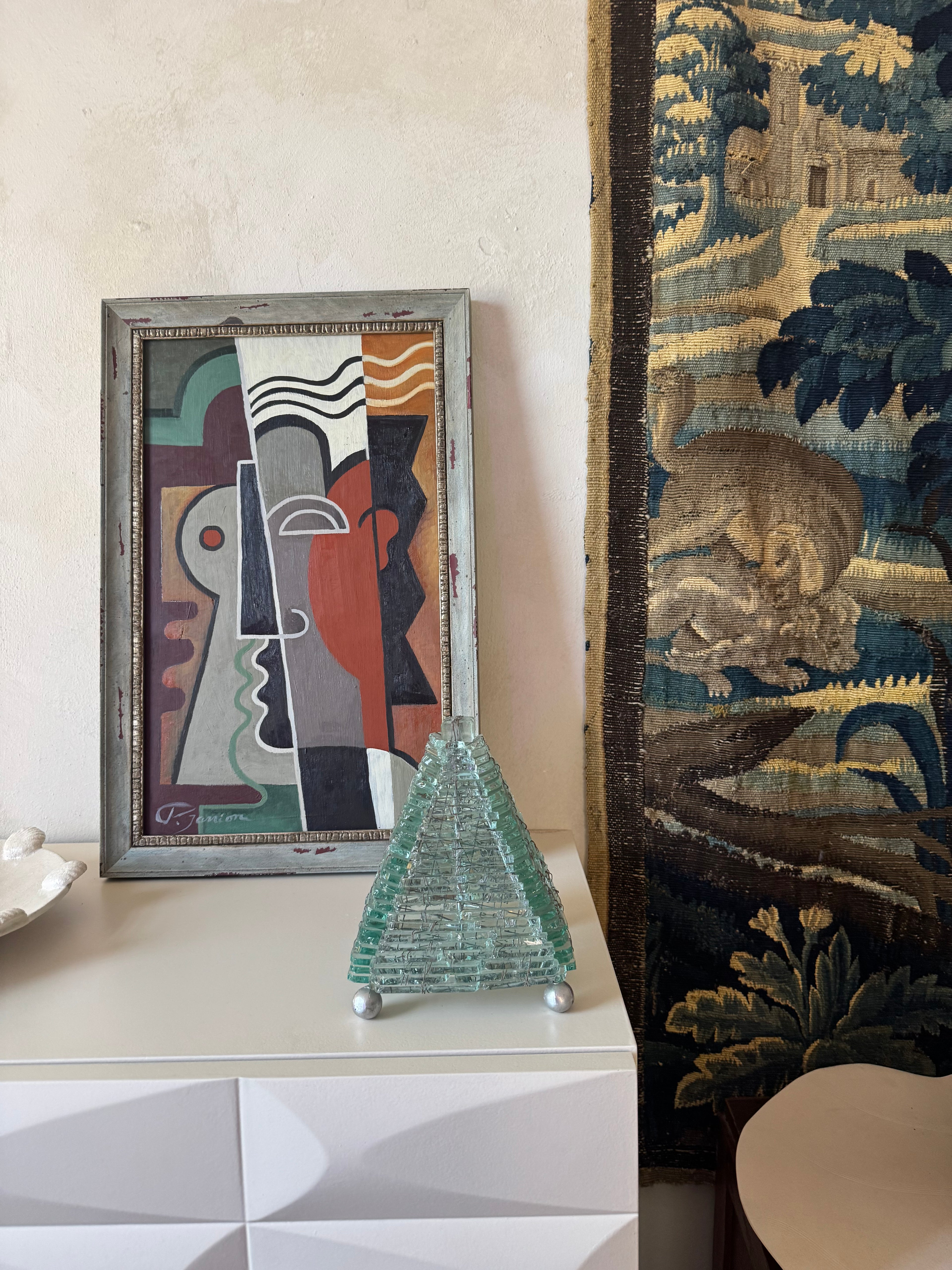 Fontana Arte Murano Glass Table Lamp, Mid-20th Century Italy