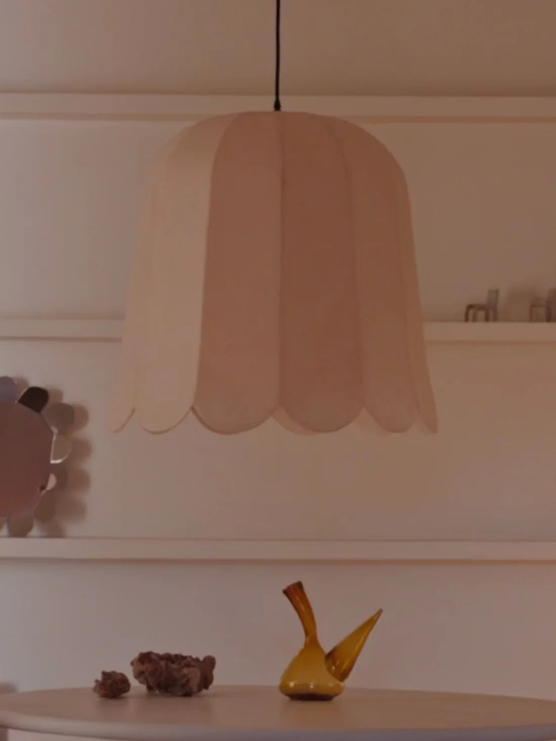 Feather hand cut paper and fibreglass Pendant by Jorge Kilzi