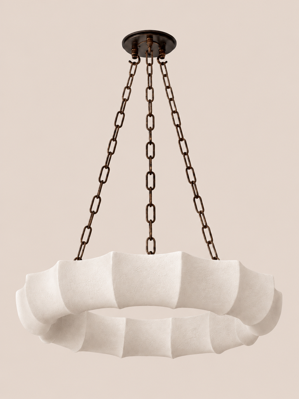 Ribbed Plaster Chandelier – 600mm
