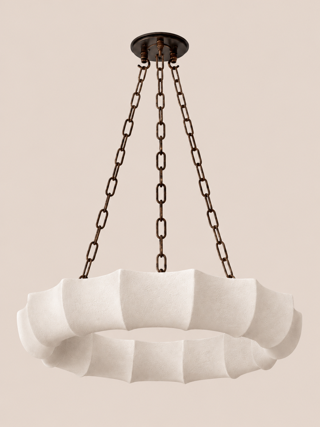 Ribbed Plaster Chandelier – 600mm