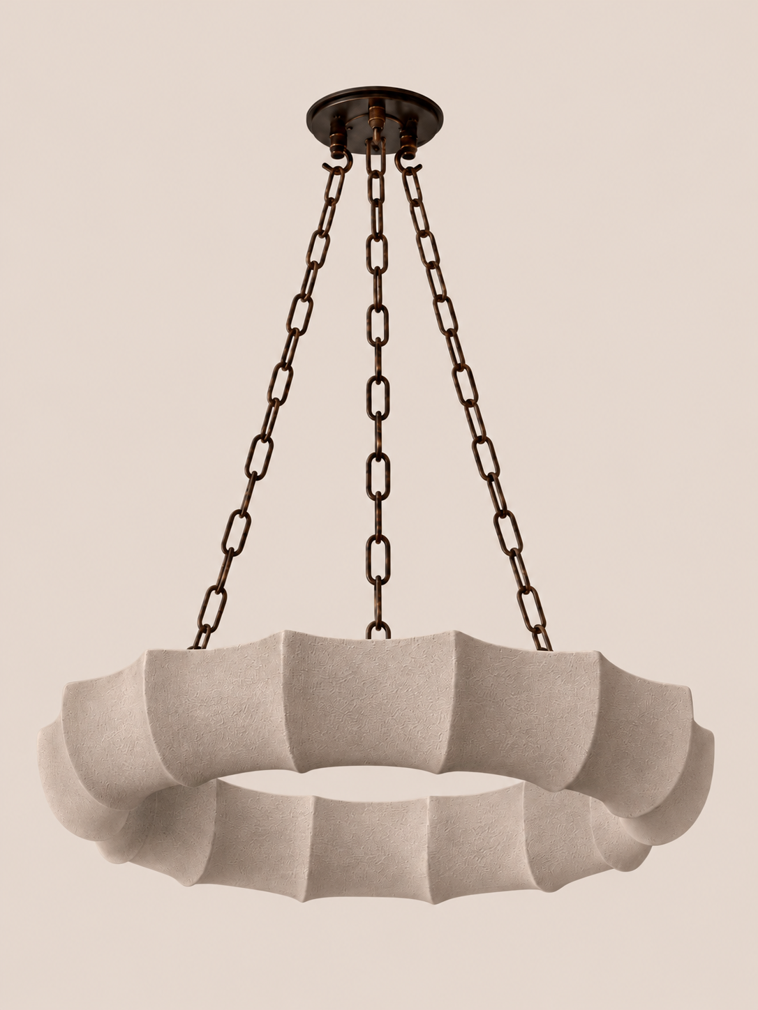 Ribbed Plaster Chandelier – 600mm