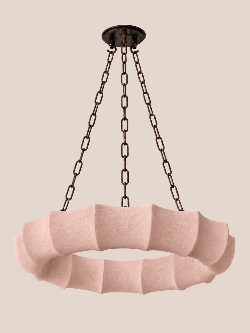 Ribbed Plaster Chandelier – 600mm