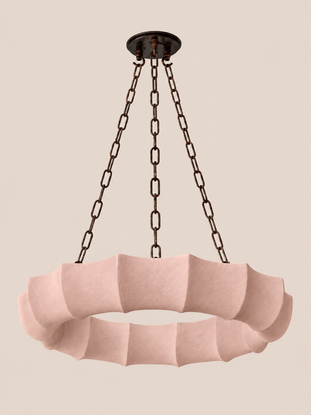 Ribbed Plaster Chandelier – 600mm