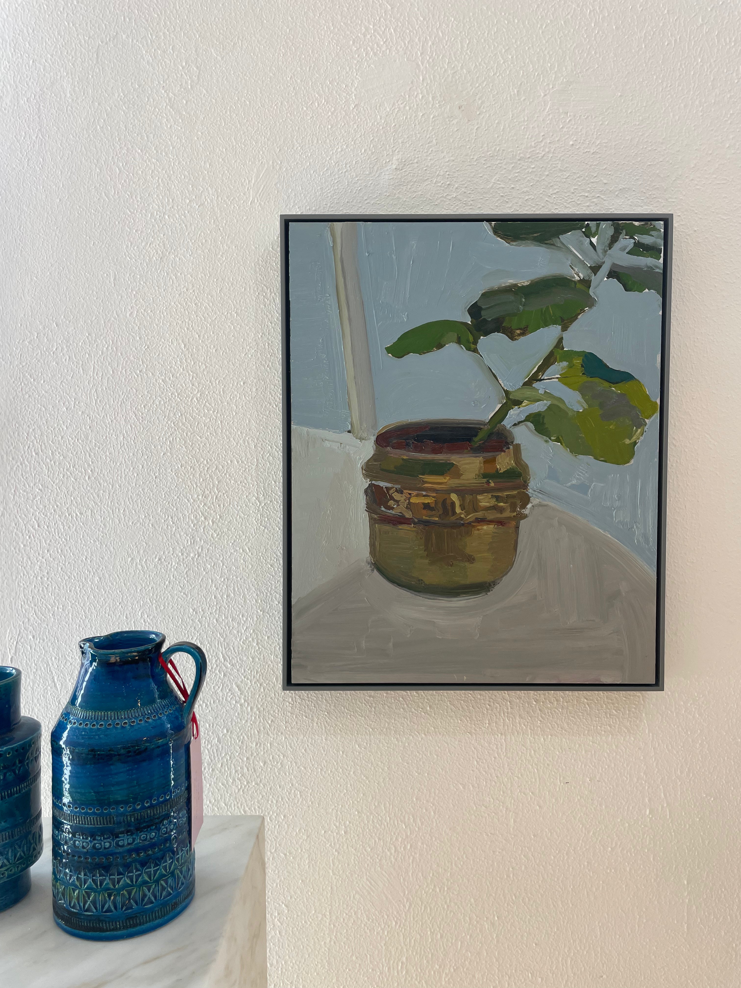 ‘Geranium and Brass Jardiniere’ by Ella Holme