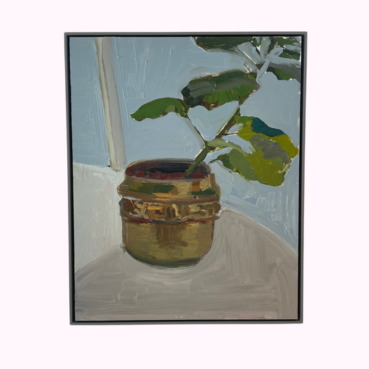 ‘Geranium and Brass Jardiniere’ by Ella Holme