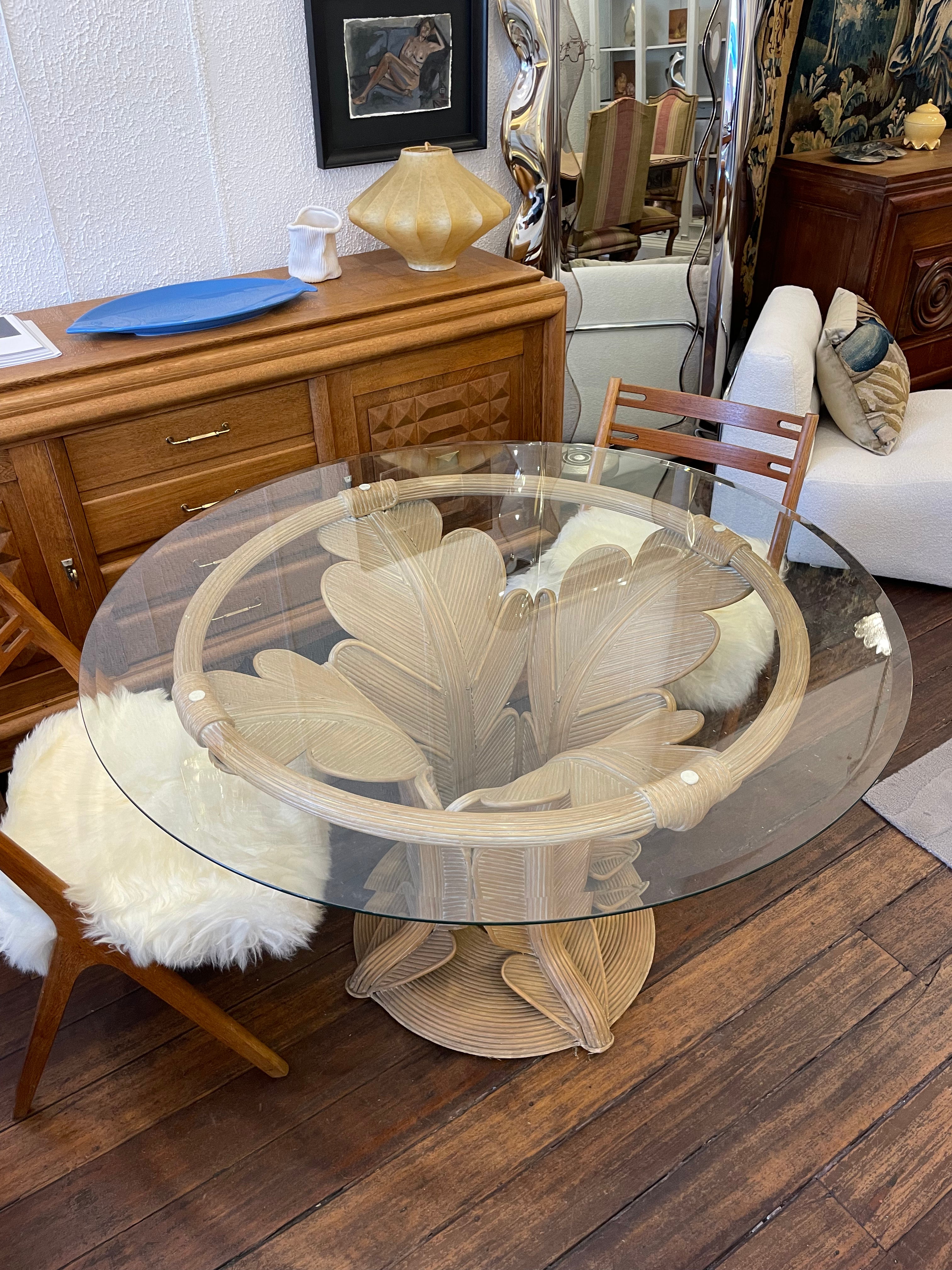 1960s Italian Bamboo Base Dining Table
