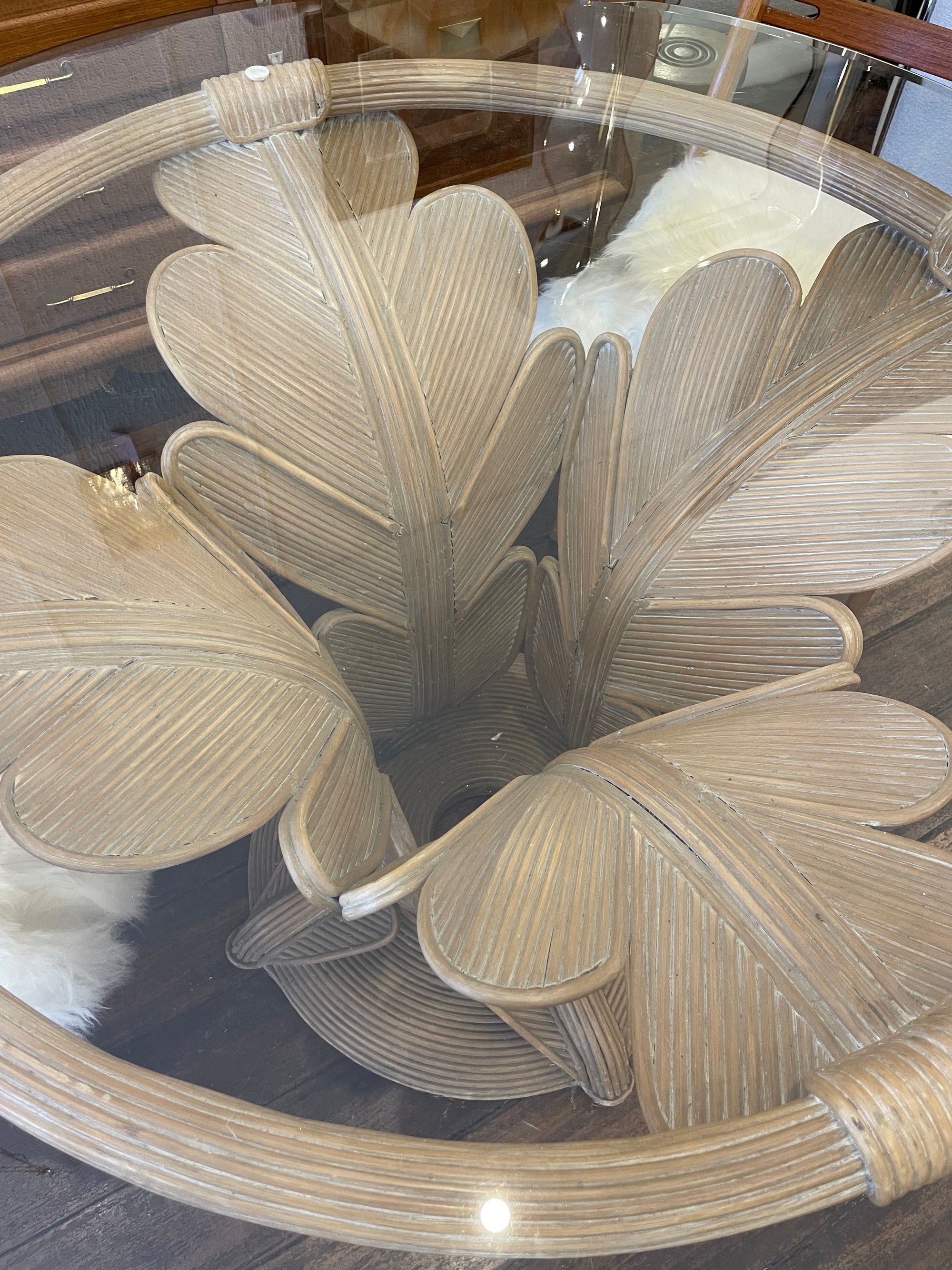 1960s Italian Bamboo Base Dining Table