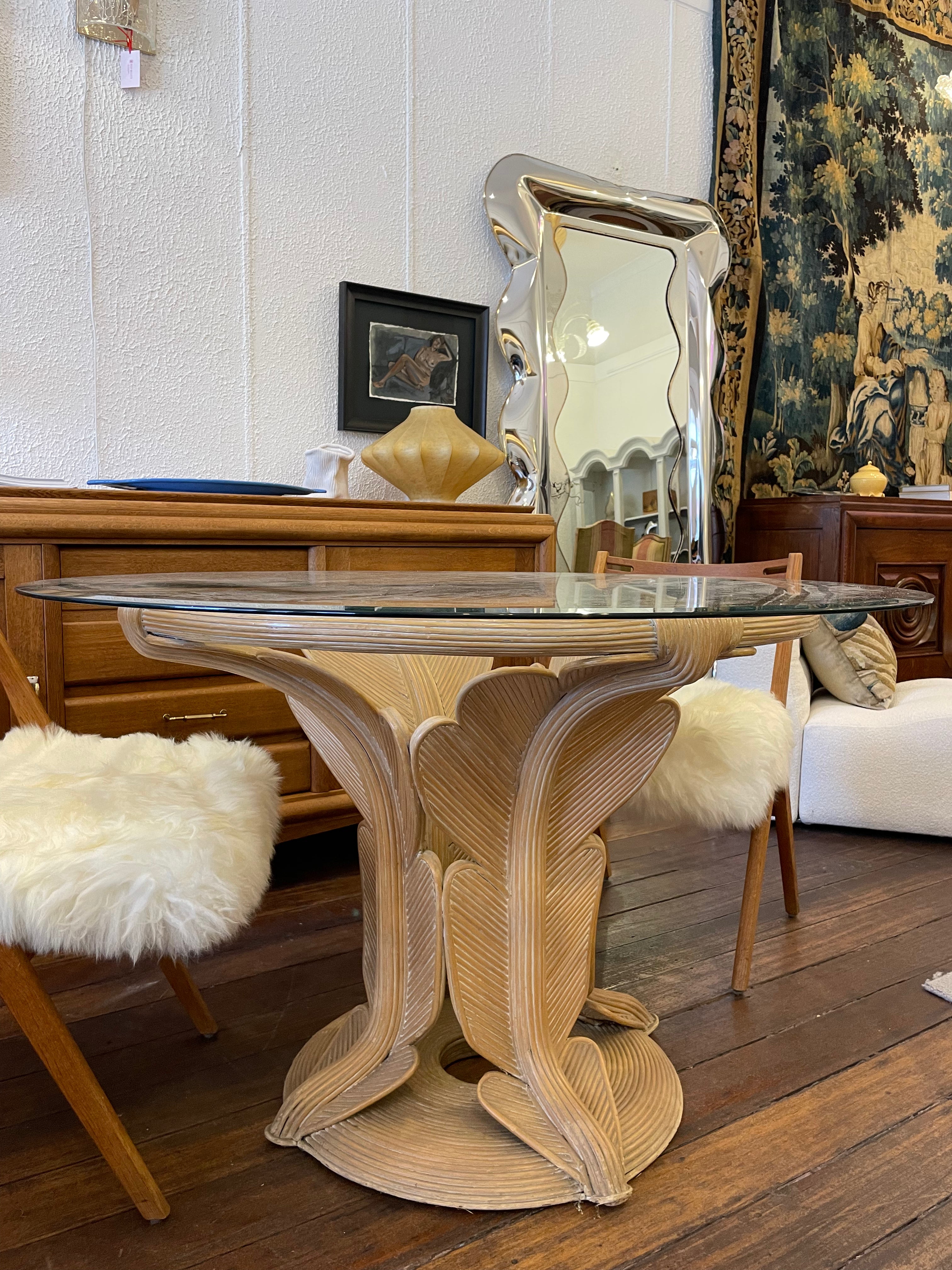 1960s Italian Bamboo Base Dining Table