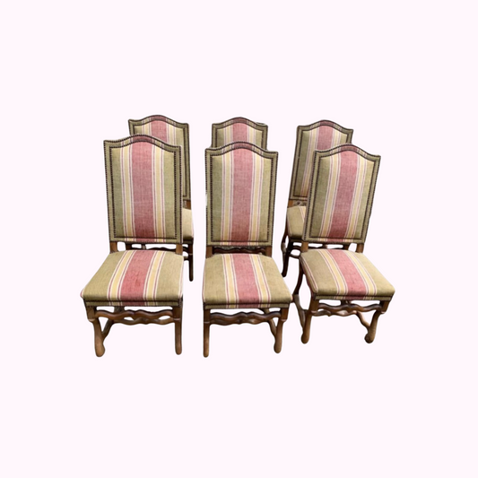 18th C France Os de Mouton set of 6 Dining Chairs
