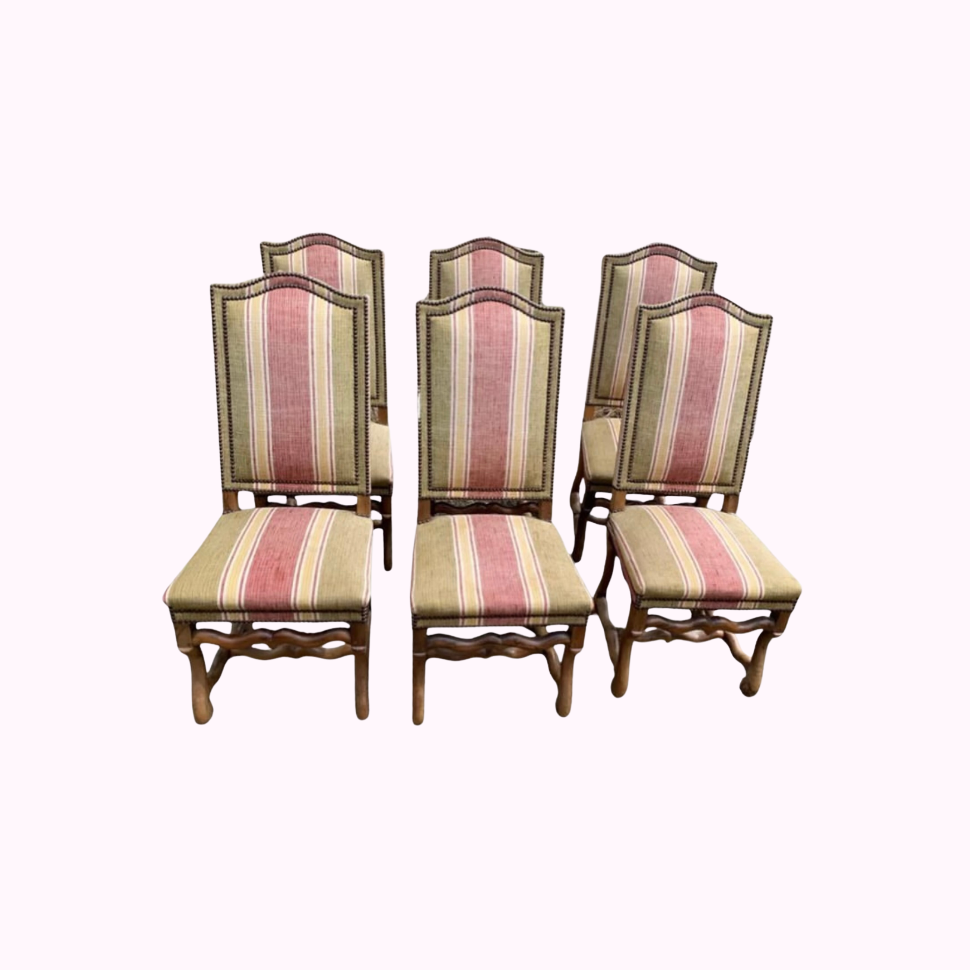 19th C France Os de Mouton set of 6 Dining Chairs