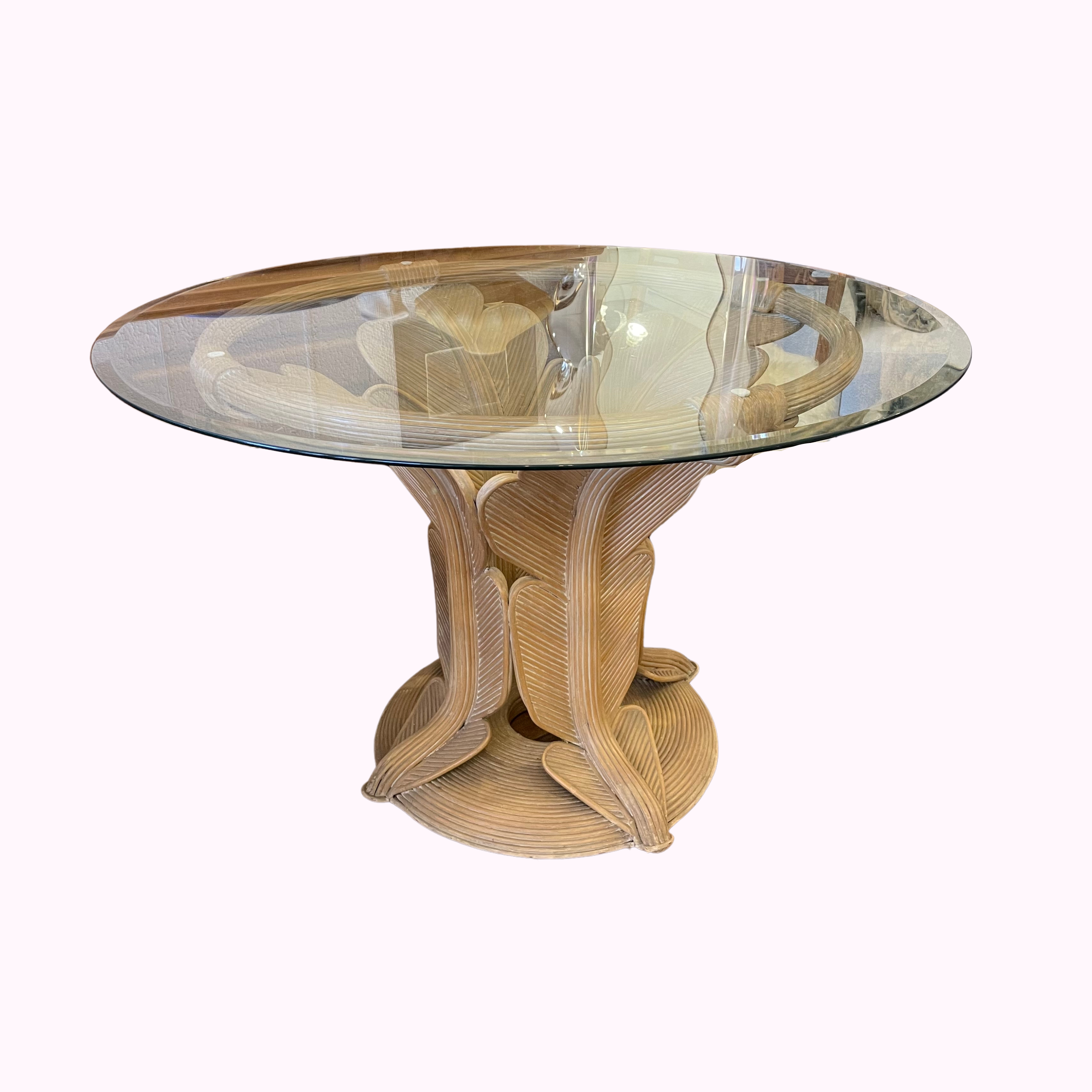 1960s Italian Bamboo Base Dining Table