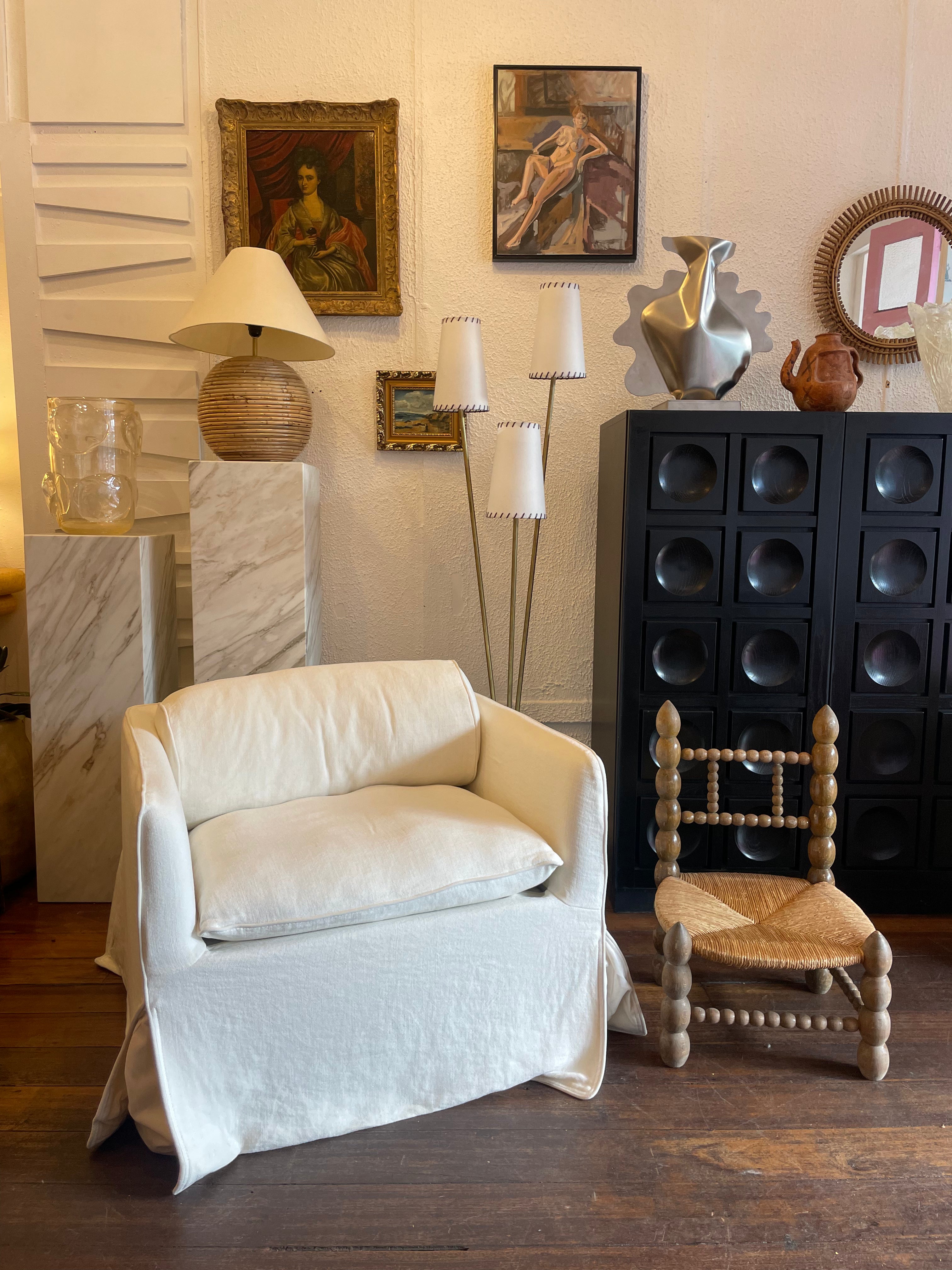 Cohen Linen Armchair by Rachel Donath