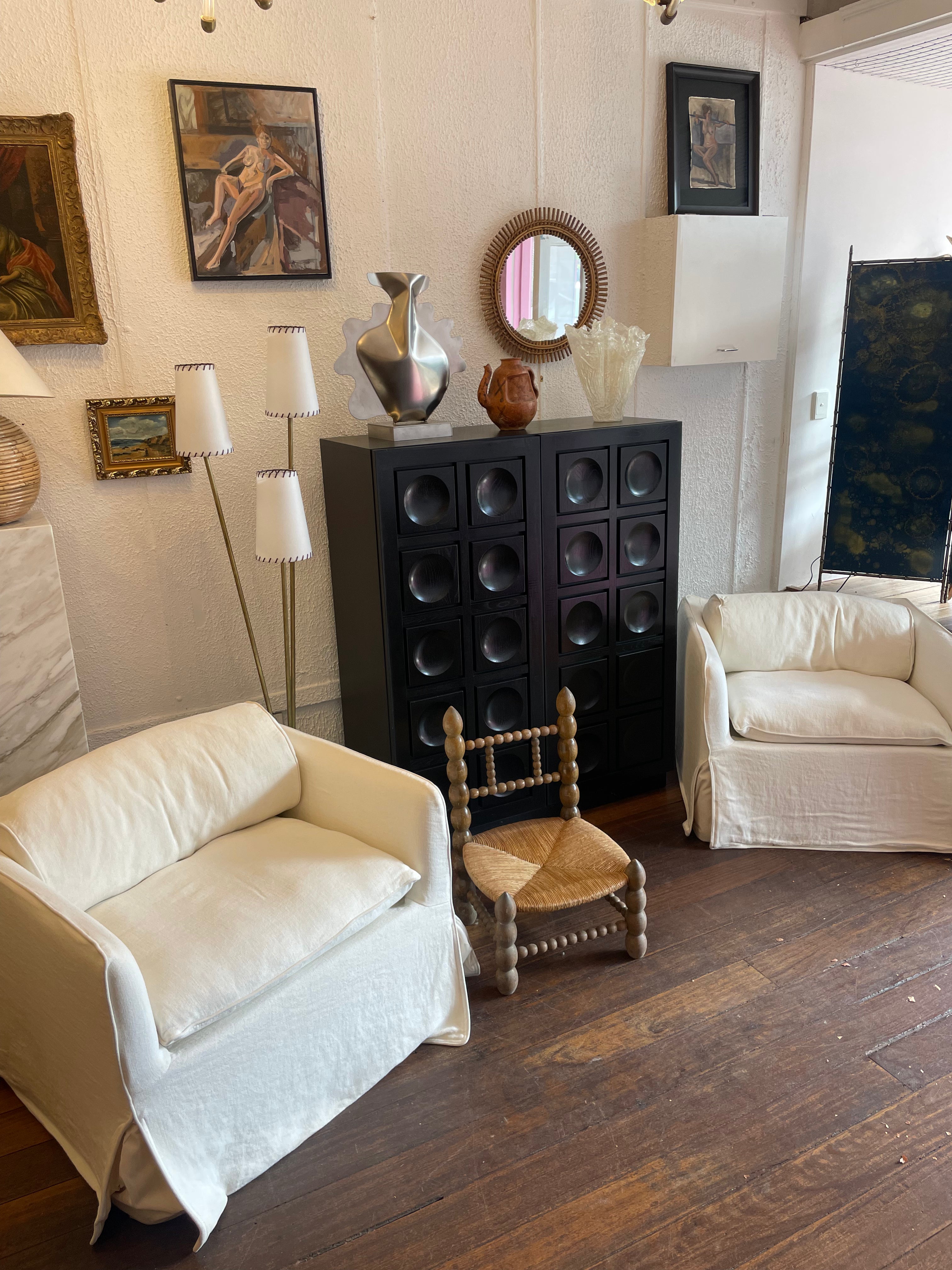 Cohen Linen Armchair by Rachel Donath