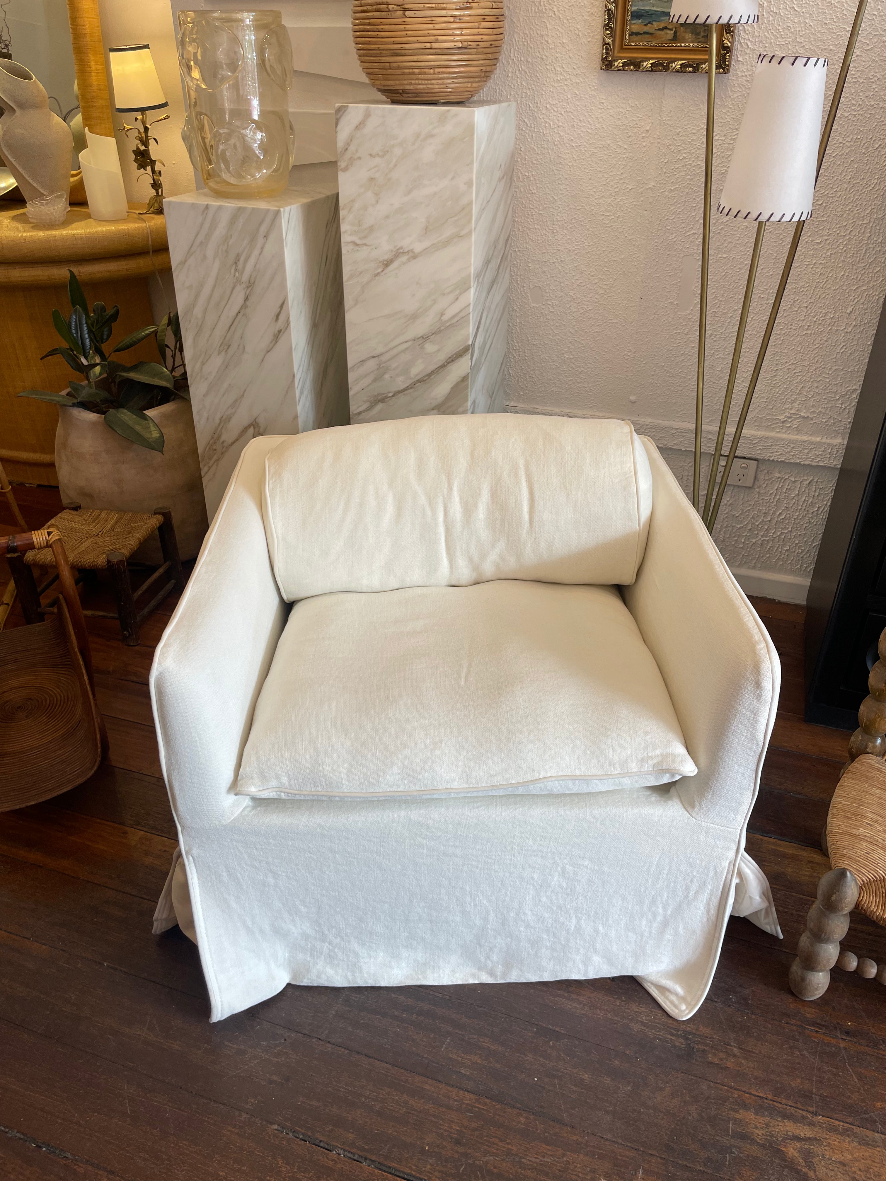 Cohen Linen Armchair by Rachel Donath