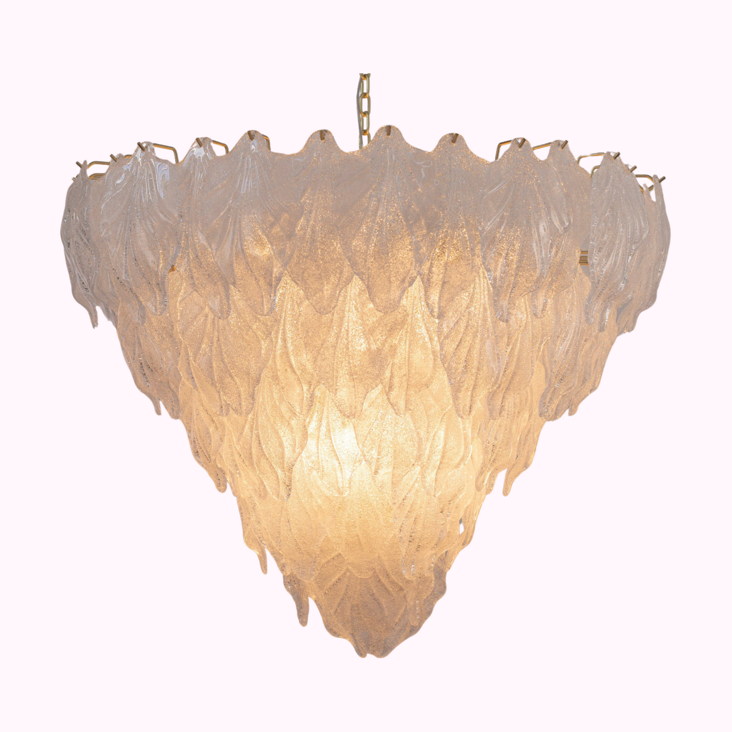 Large Leaf Murano Chandelier