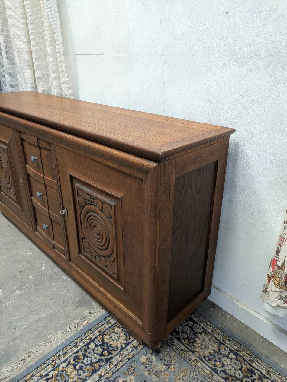 Charles Dudouyt French Oak Buffet 1930s