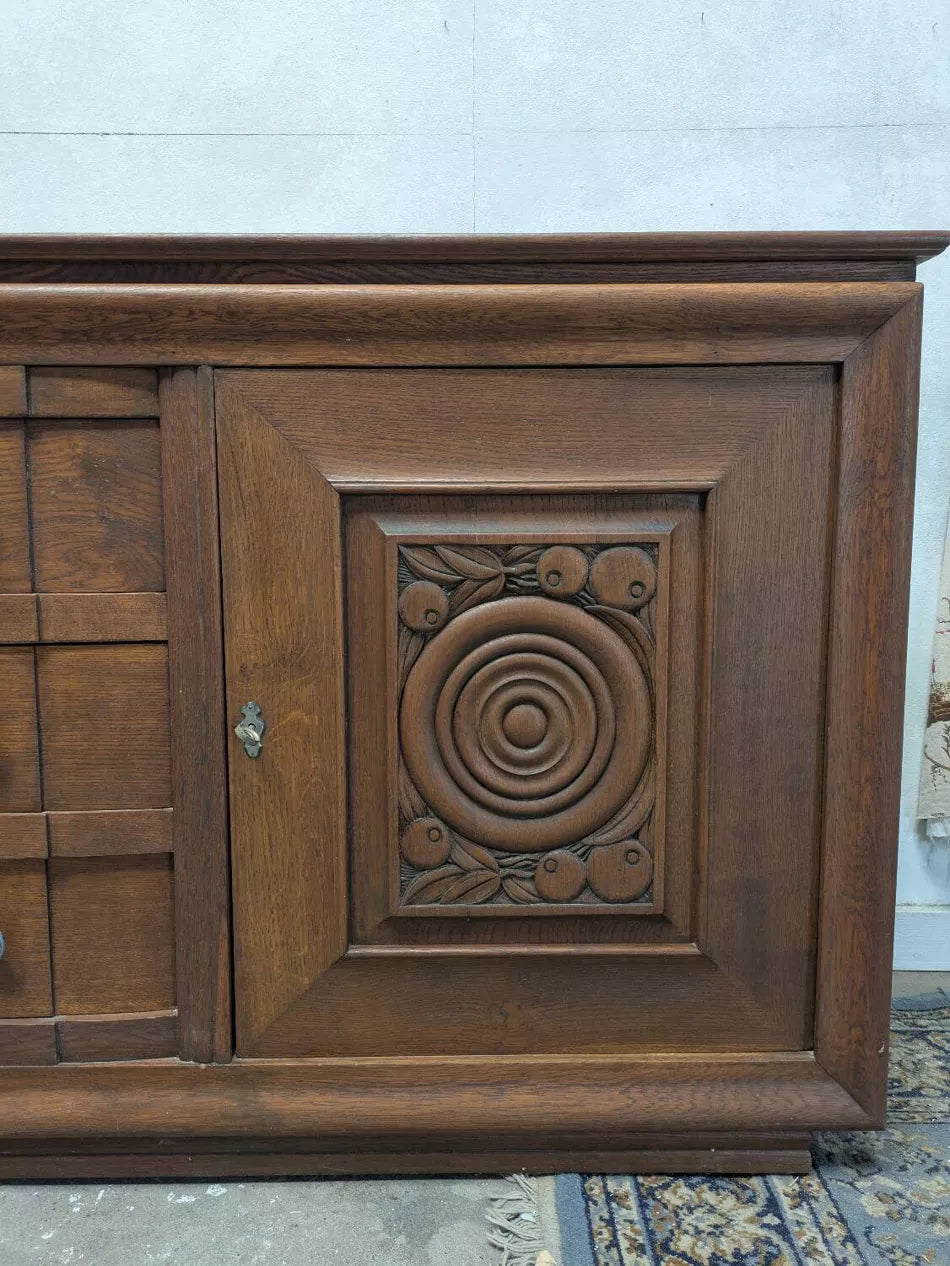 Charles Dudouyt French Oak Buffet 1930s