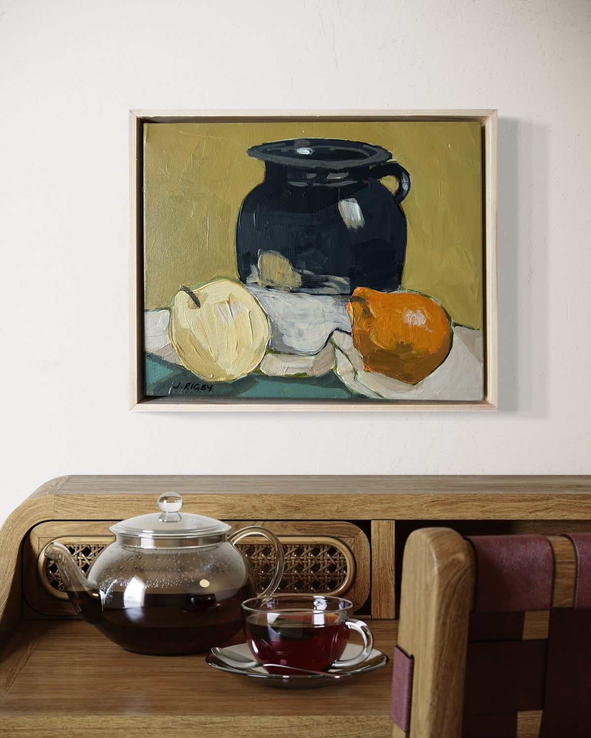 'Quince and Urn' by Jody Rigby- Contemporary Still Life Painting