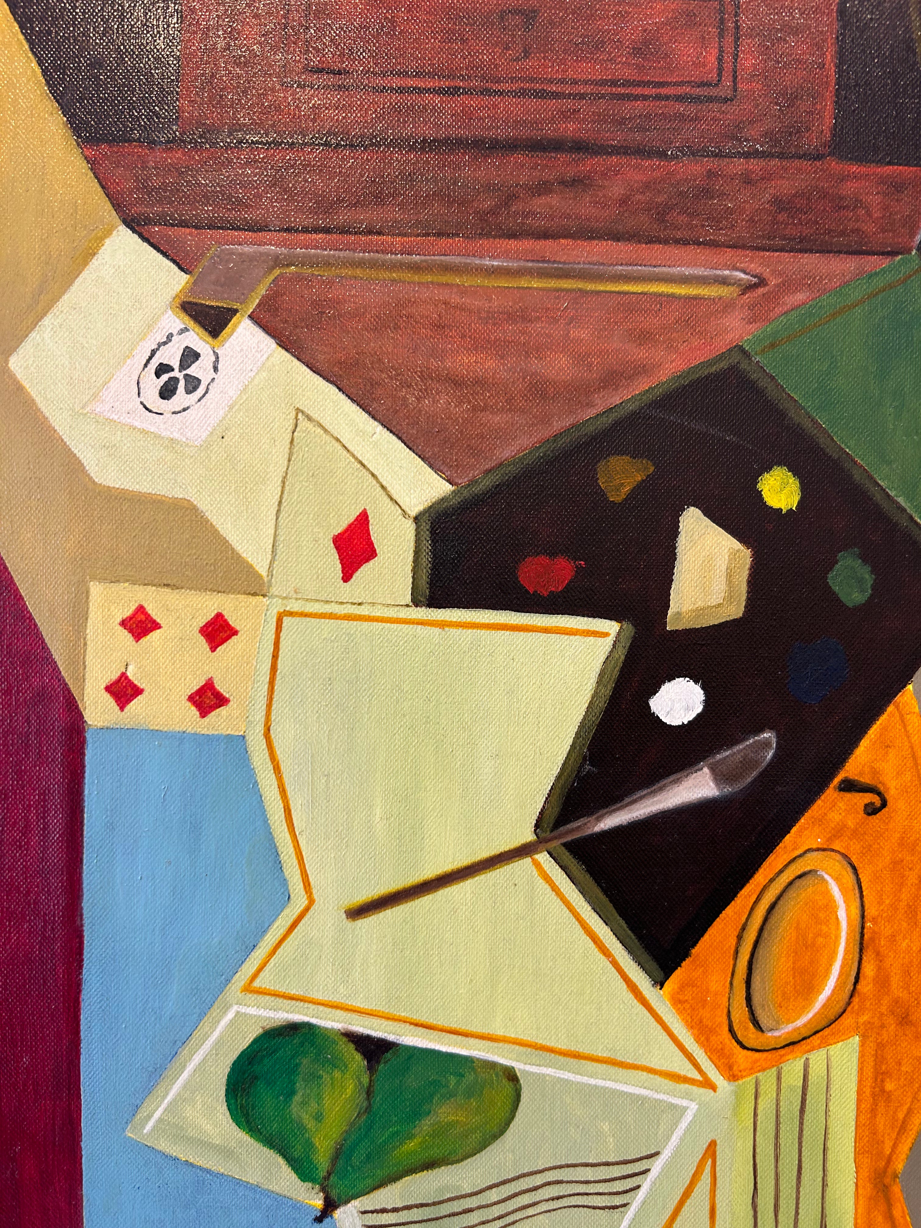 1970s Spanish Cubist Painting