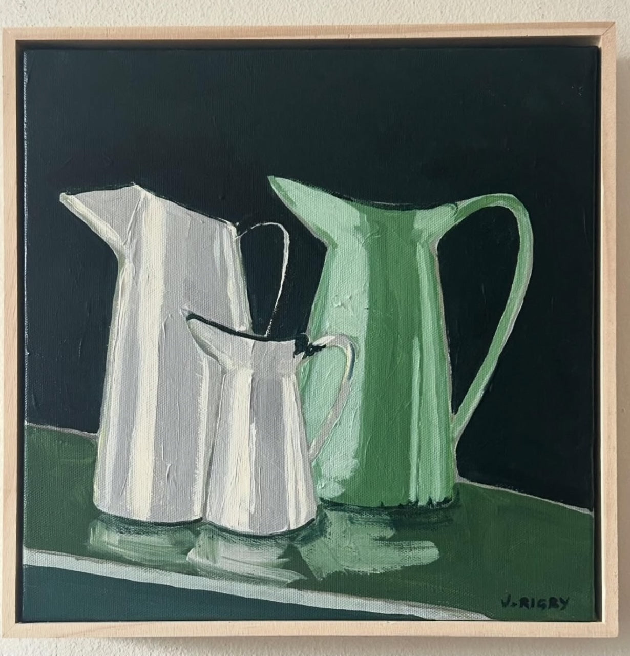 'Enamel Trio' by Jody Rigby- Comtemporary Still Life Painting