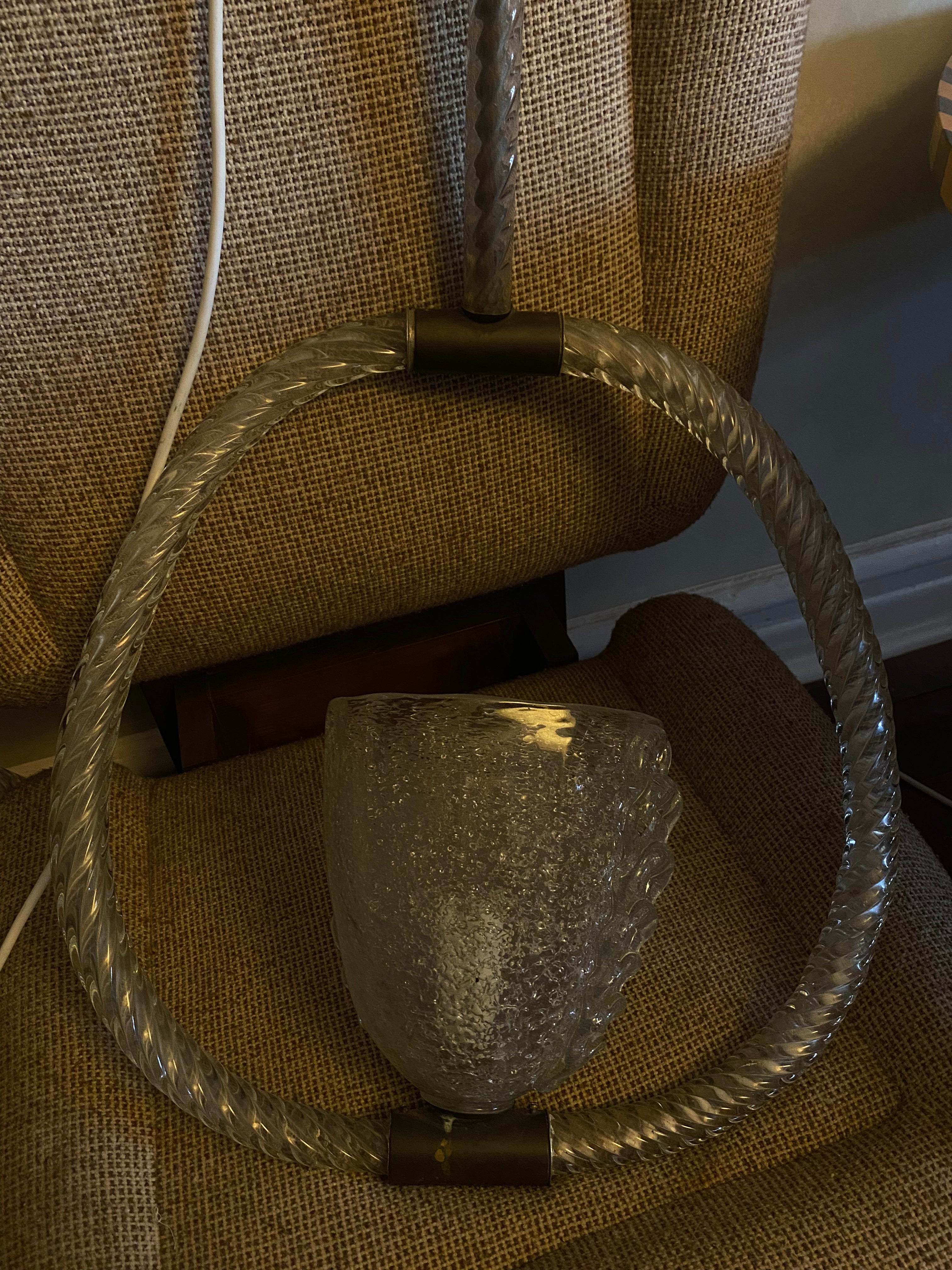 1940s Barovier & Toso Murano Pendant – Venetian Scalloped Glass