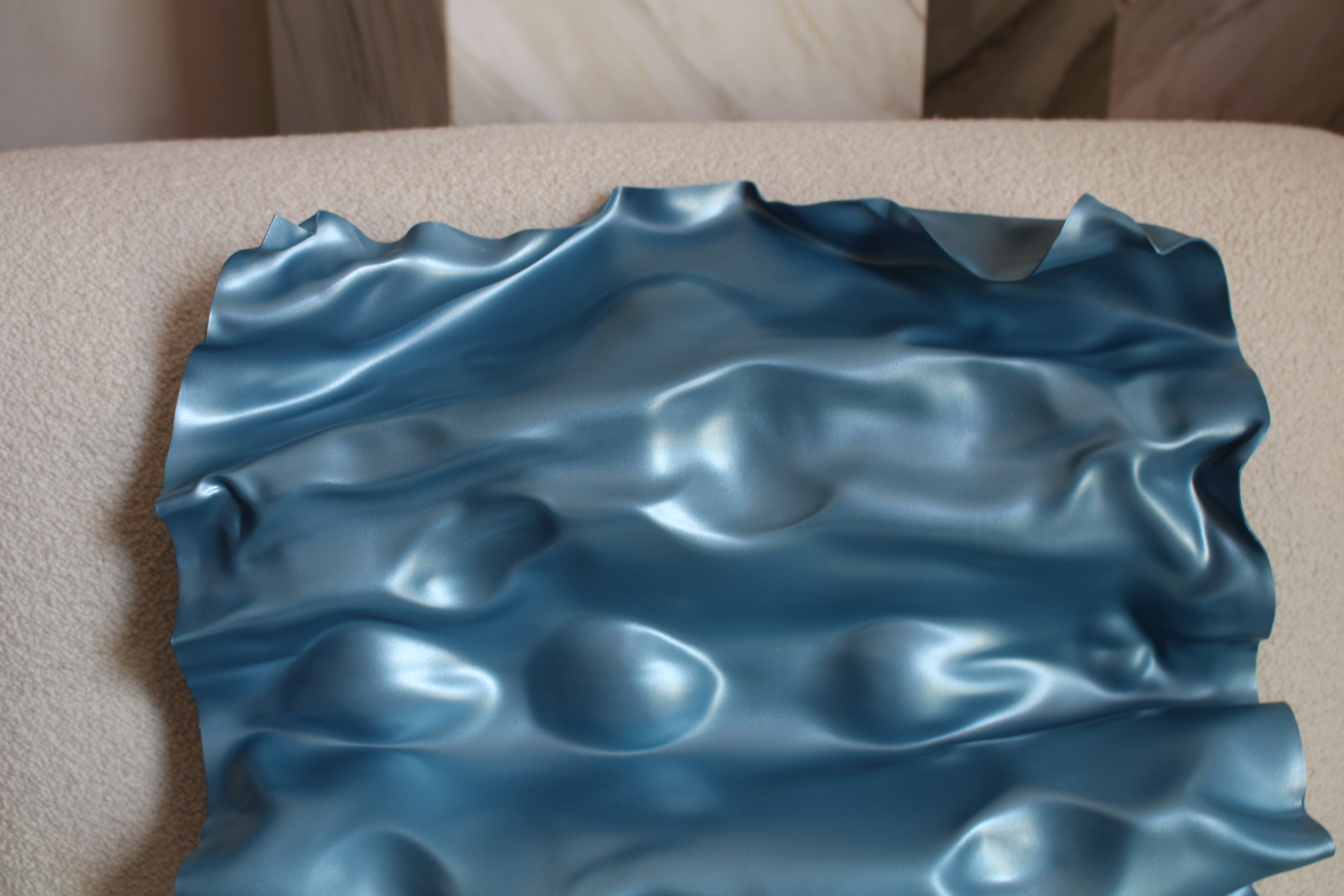 Unique blue resin art piece