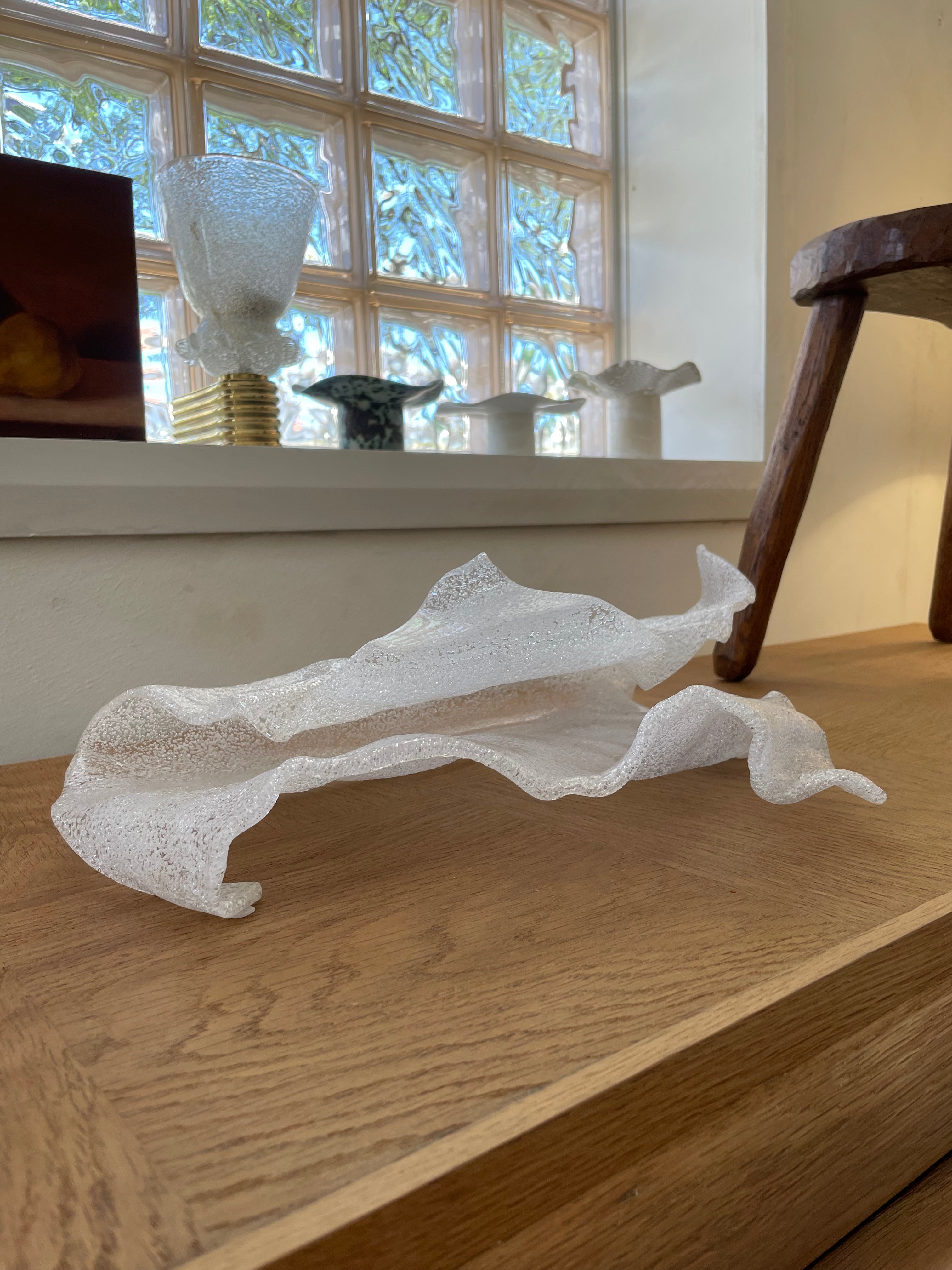 Freeform Resin Sculpture by Mariel – Frosted White Decorative Art