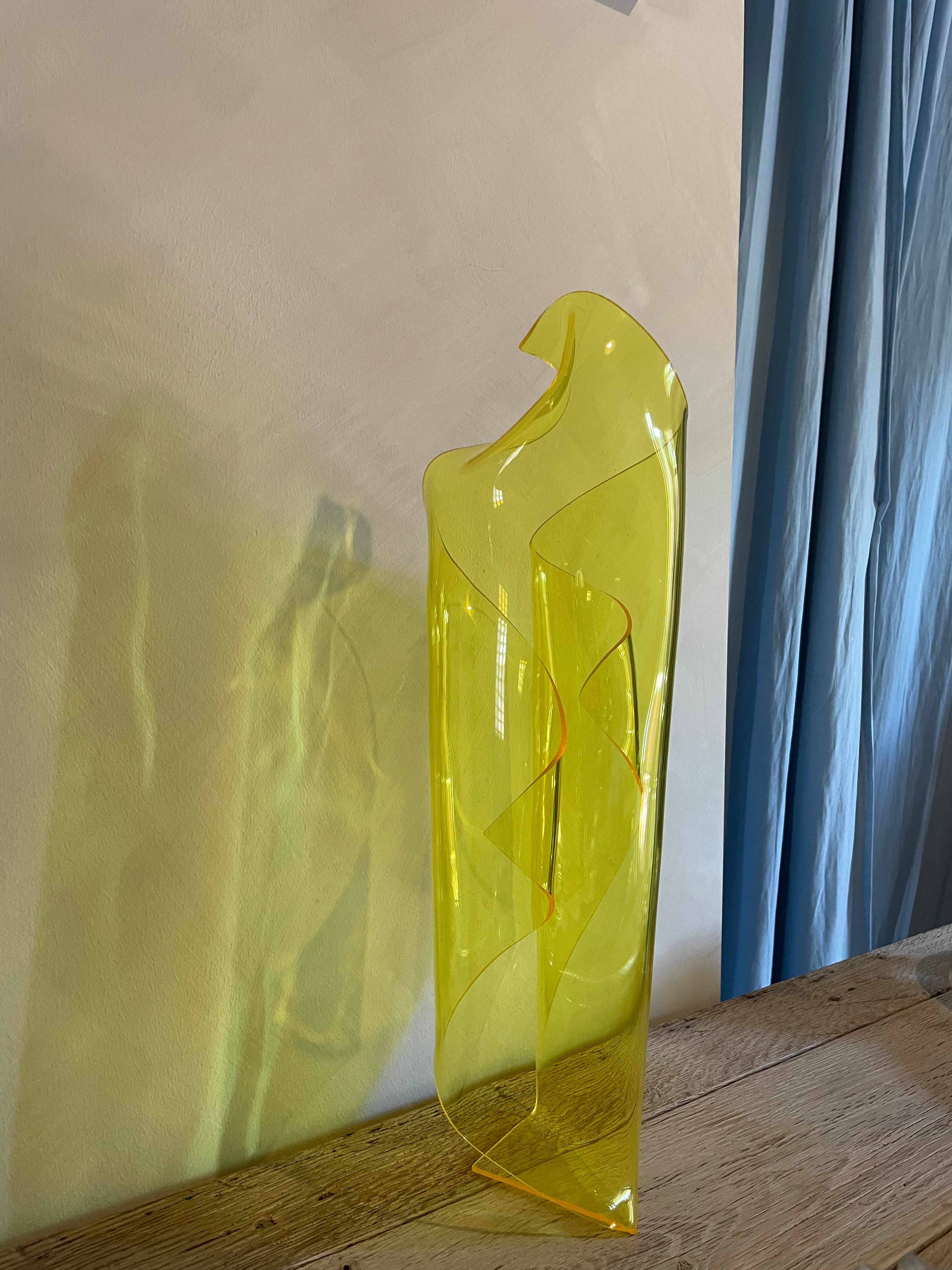 Freeform Resin Sculpture by Mariel – Yellow Decorative Art