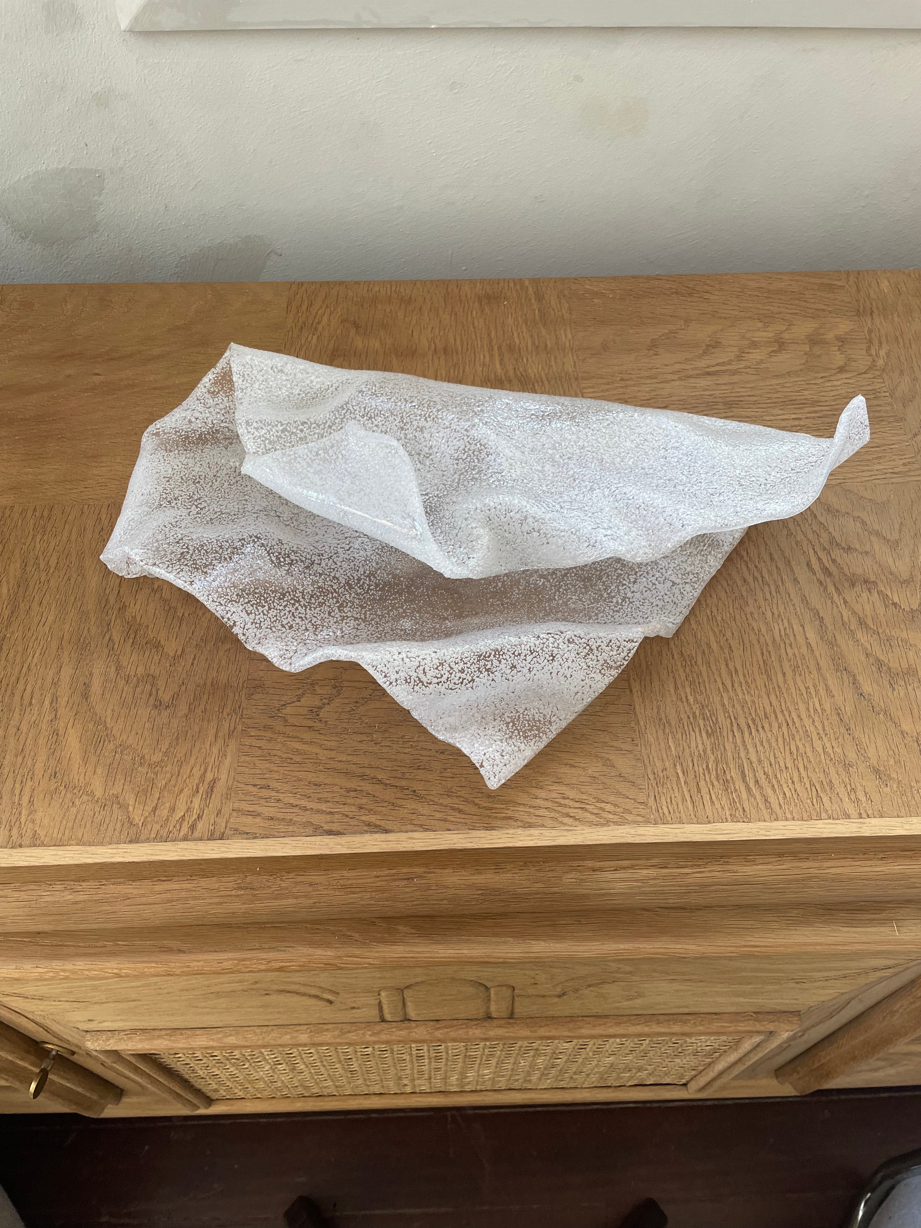 Freeform Resin Sculpture by Mariel – Frosted White Decorative Art