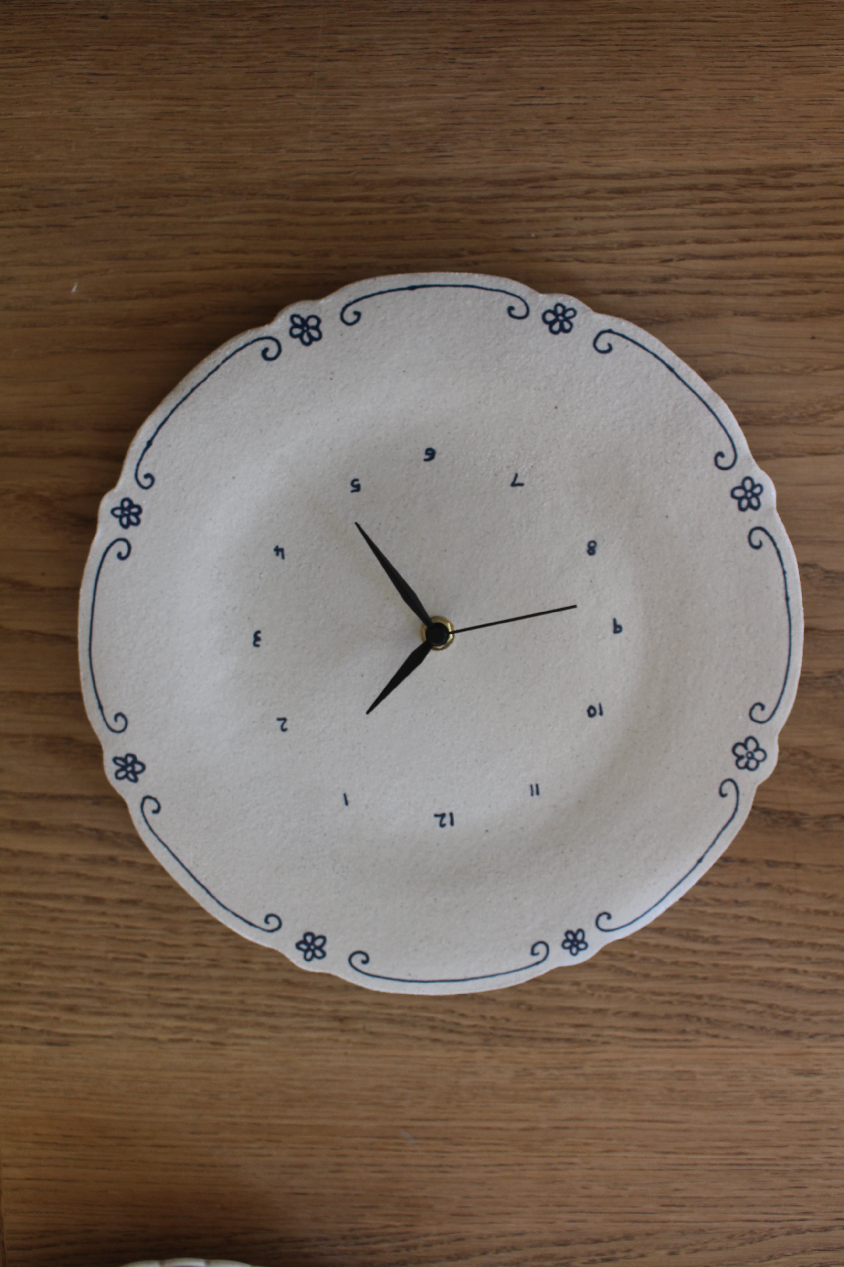 Large Cream and Blue Clock by Jasmine Raisbeck – Contemporary Designer Wall Clock