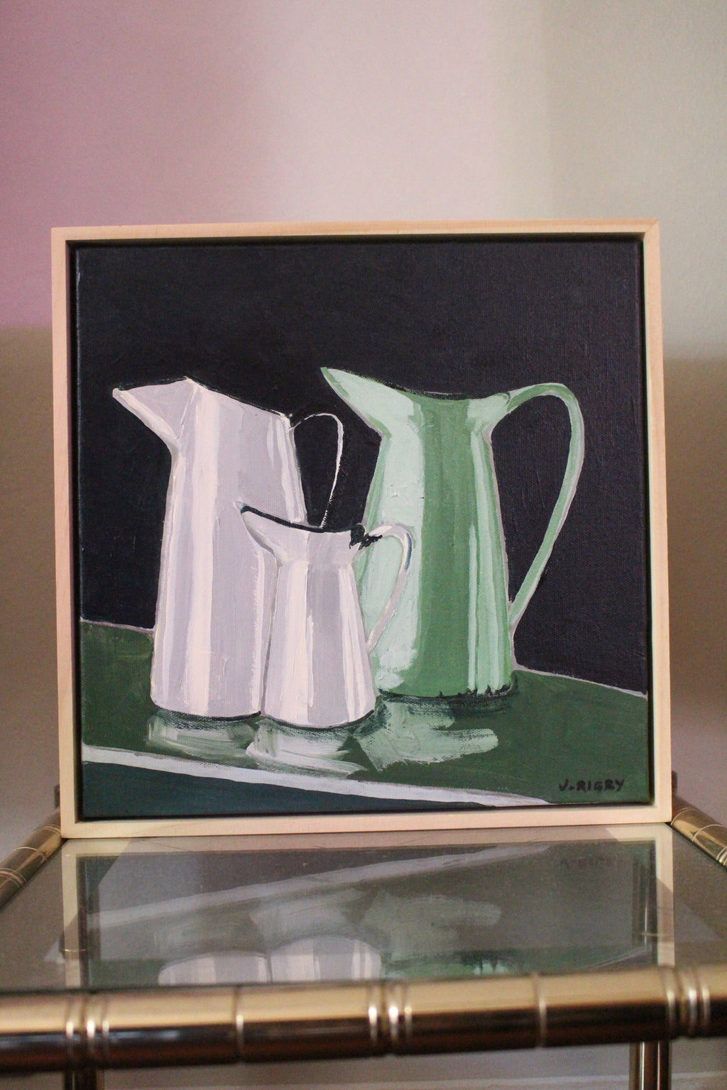 'Enamel Trio' by Jody Rigby- Comtemporary Still Life Painting