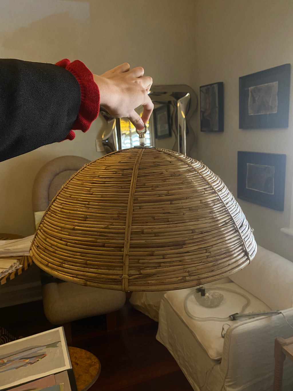 Italian Bamboo Pendant 1960s