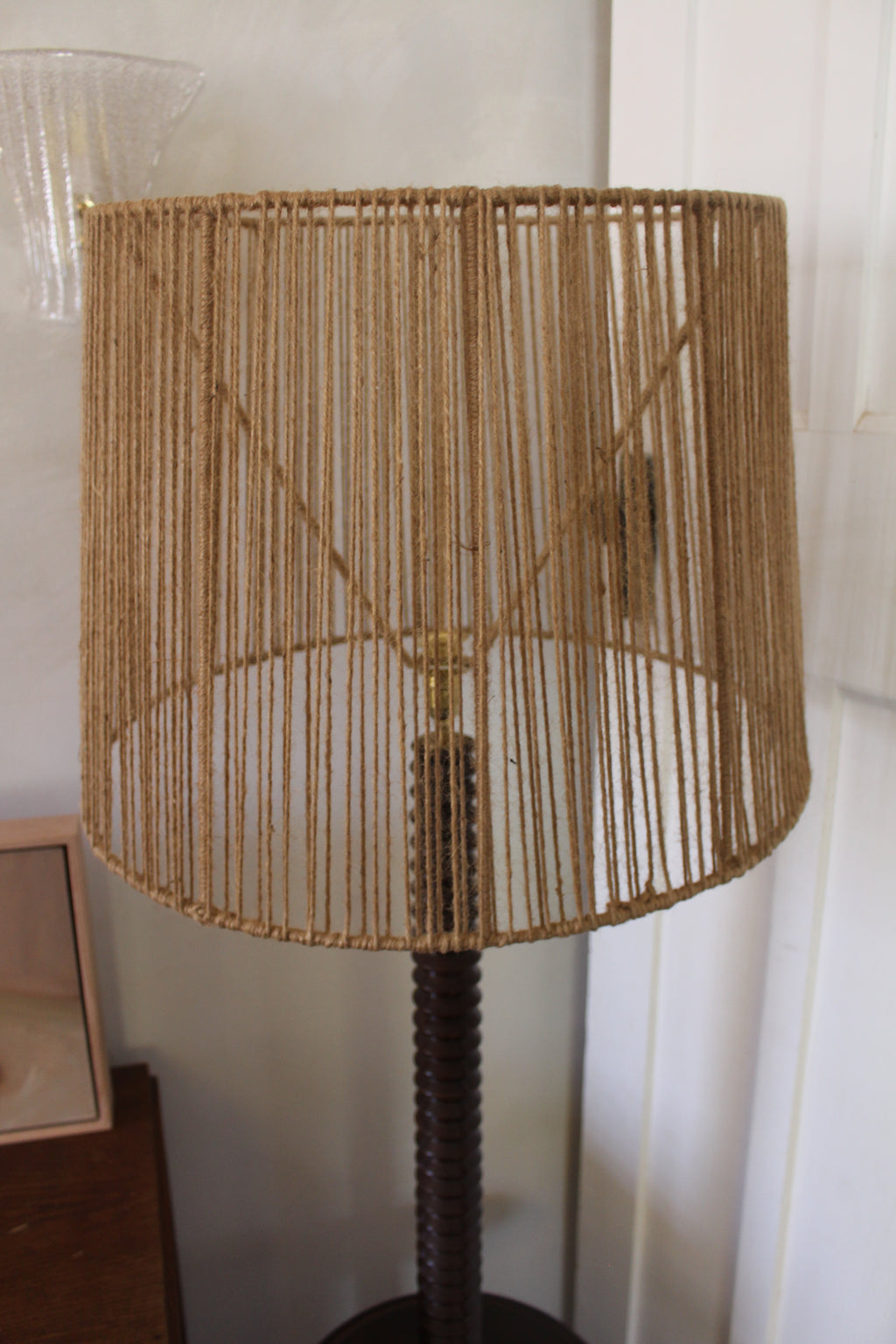 Charles Dudouyt Oak Floor Lamp, France, 1930s