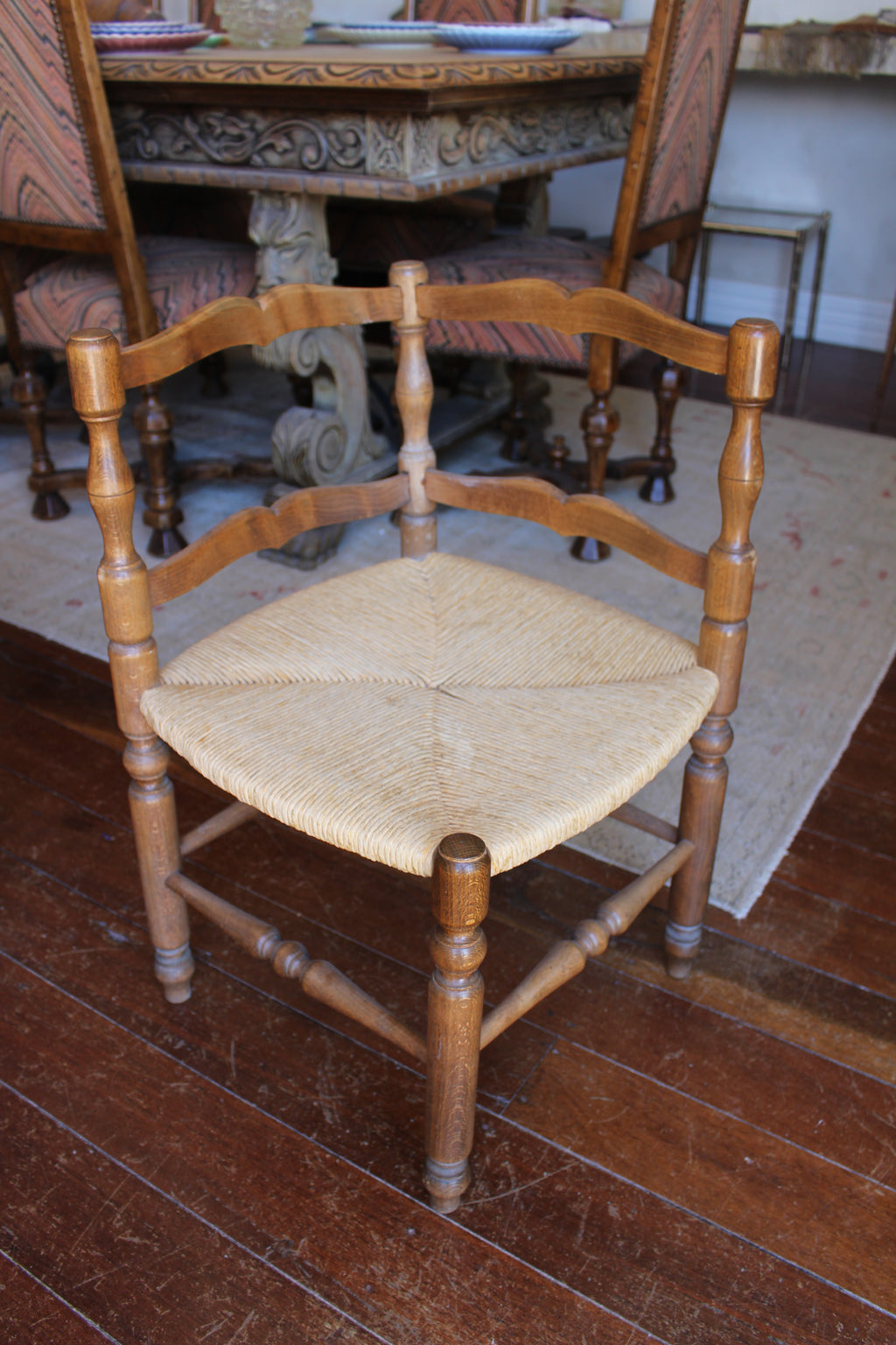 French 19th C Antique Corner Chair