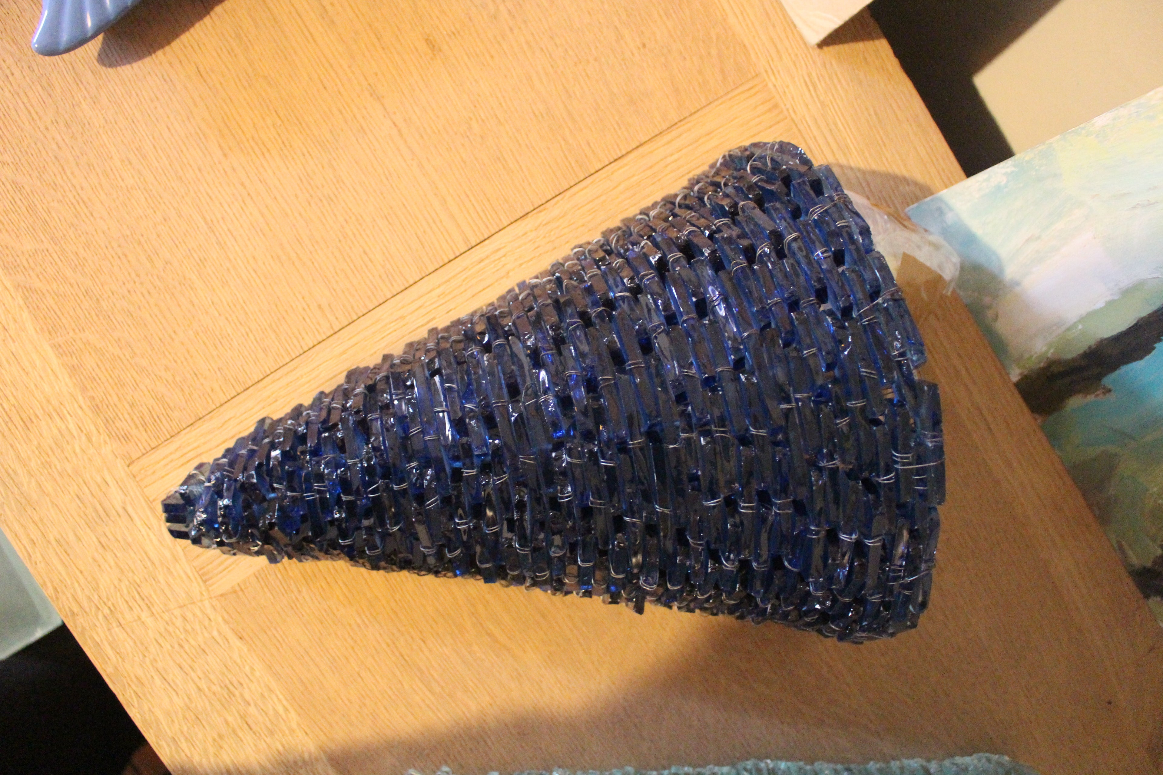 Fontana Arte Glass Sconces (Blue and Aqua) Midcentury Italy