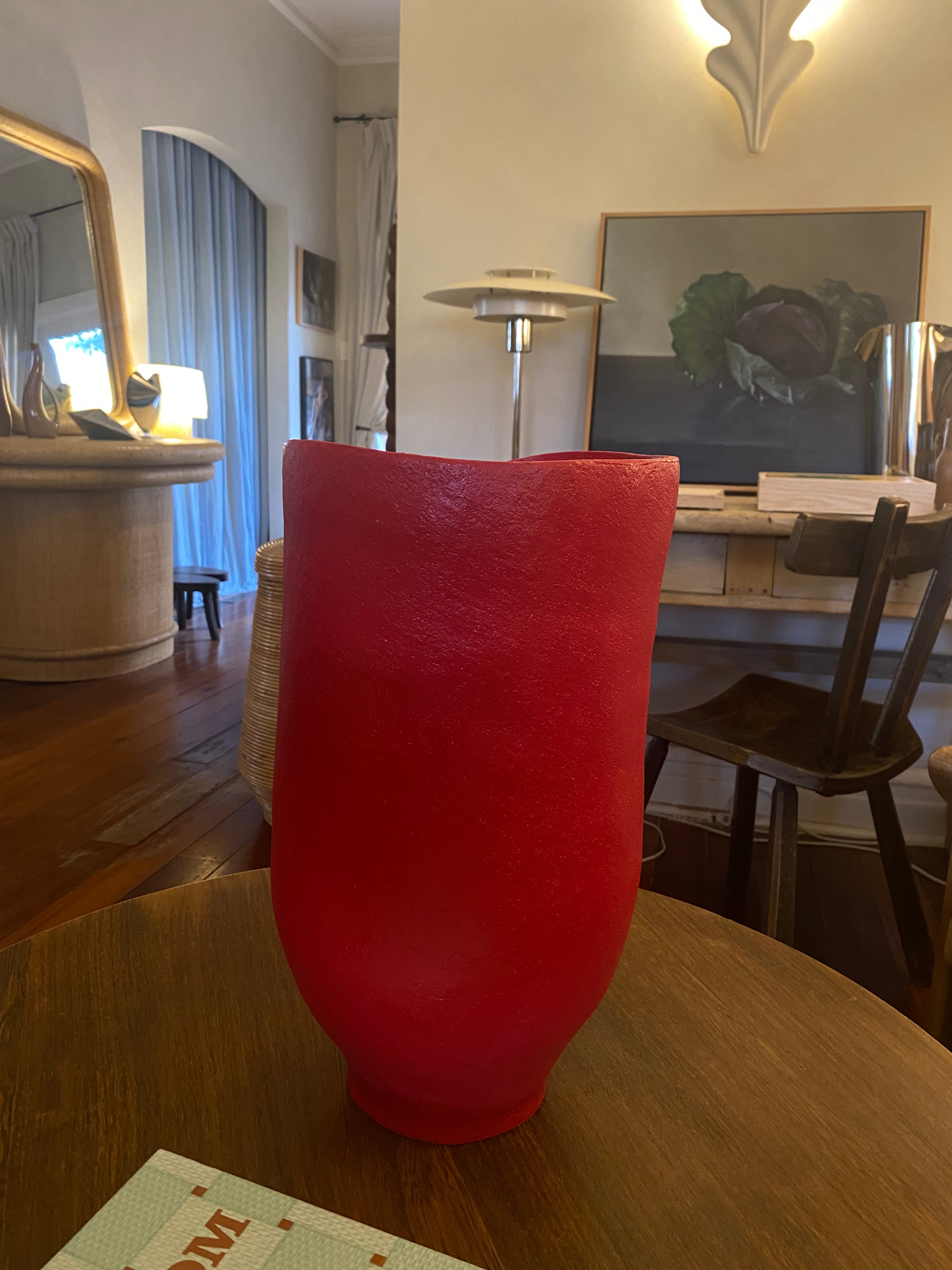 Red Stoneware vase by Elvira McKenzie