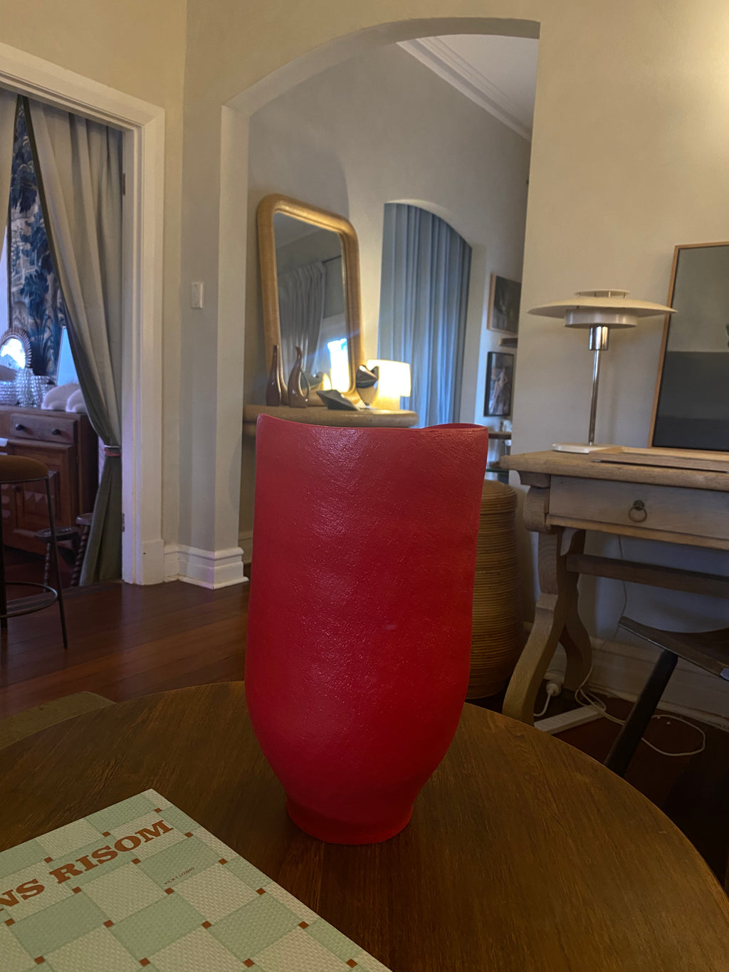 Red Stoneware vase by Elvira McKenzie