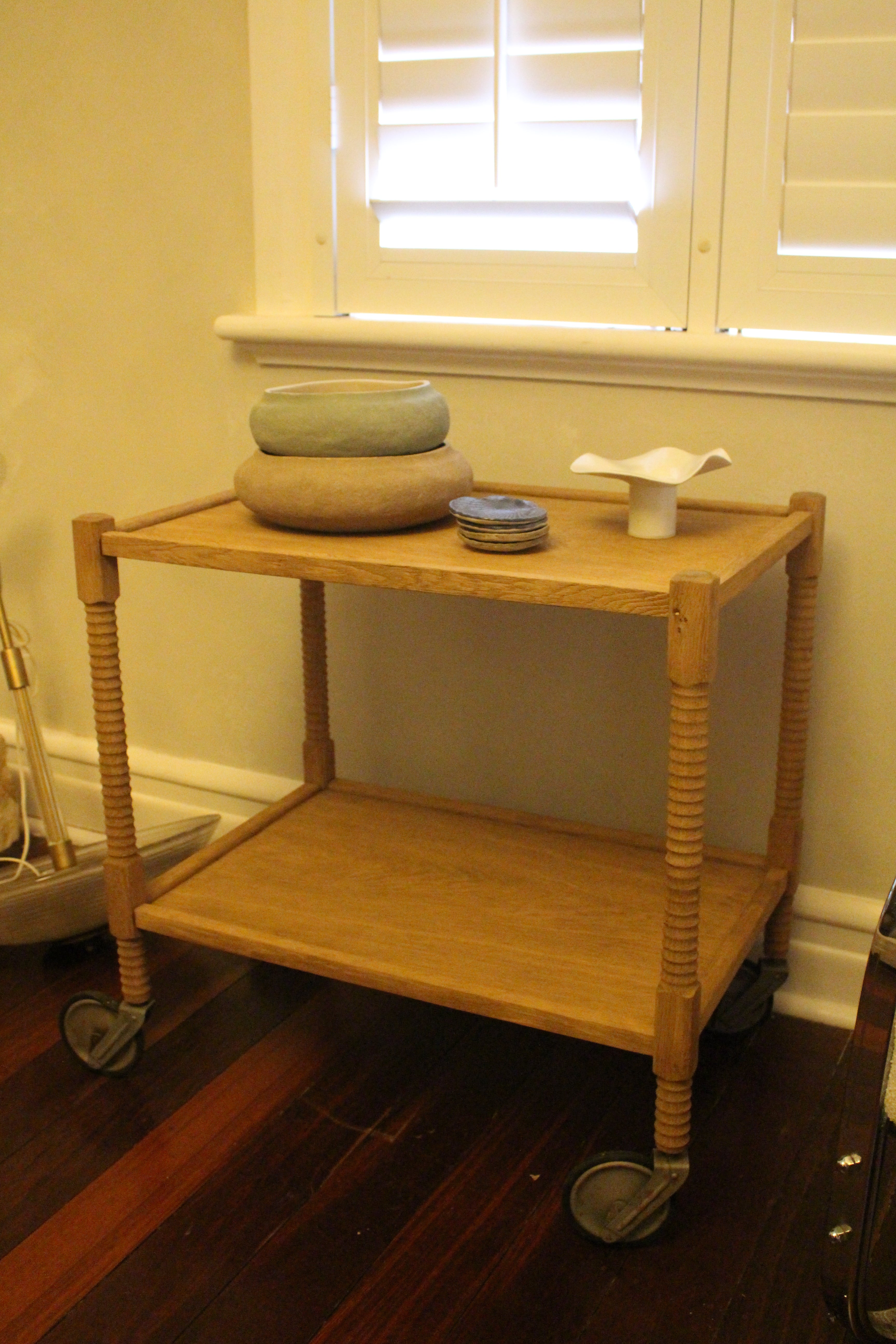 French Oak Charles Dudouyt Drinks Cart 1930s