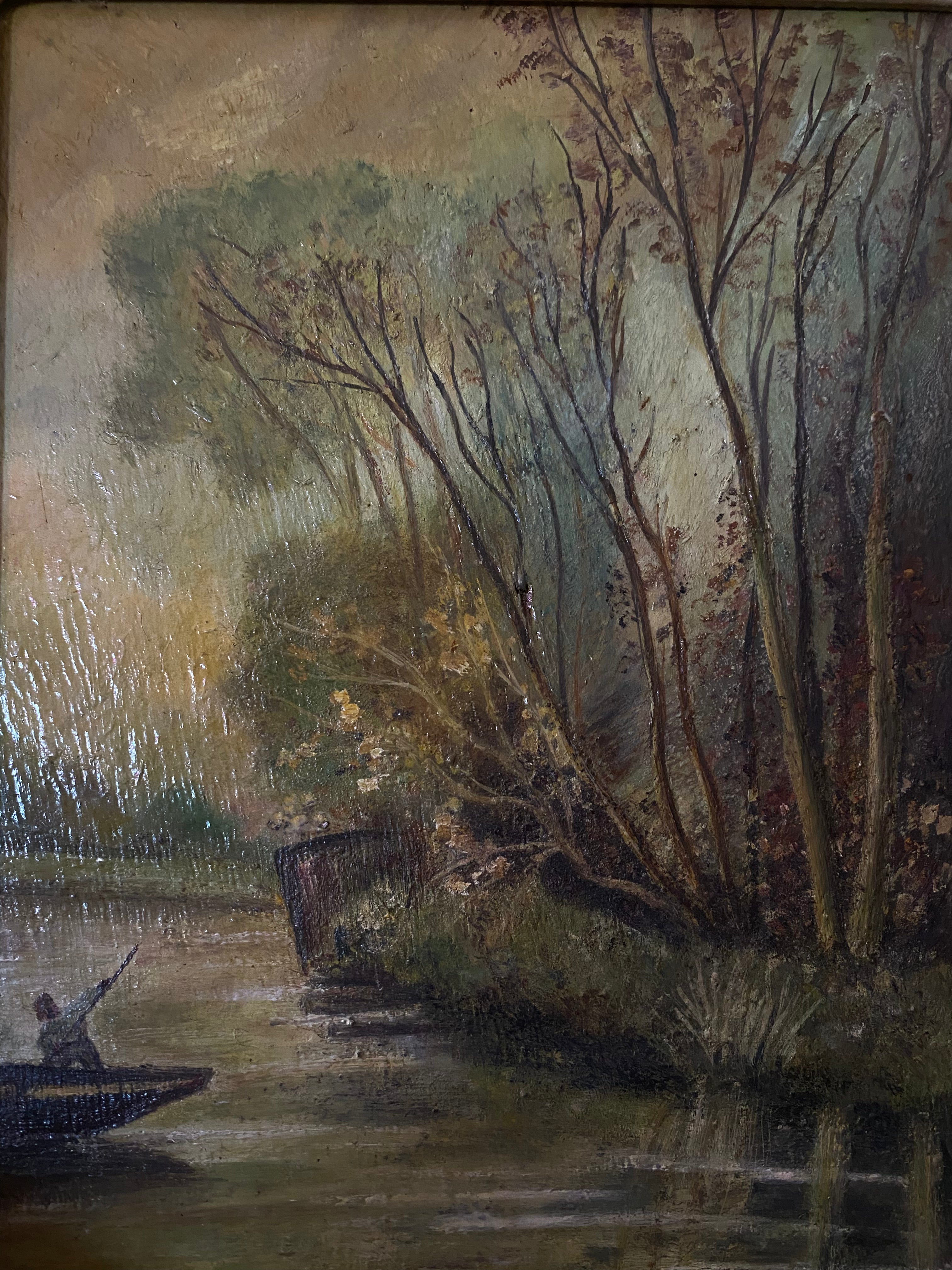 Vintage Framed Oil Painting on Canvas
